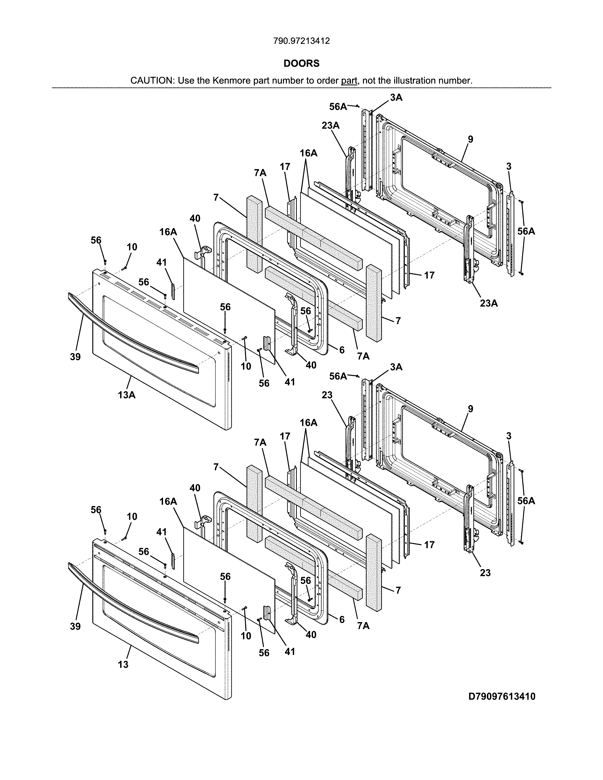 Kenmore 79097213412 doors diagram