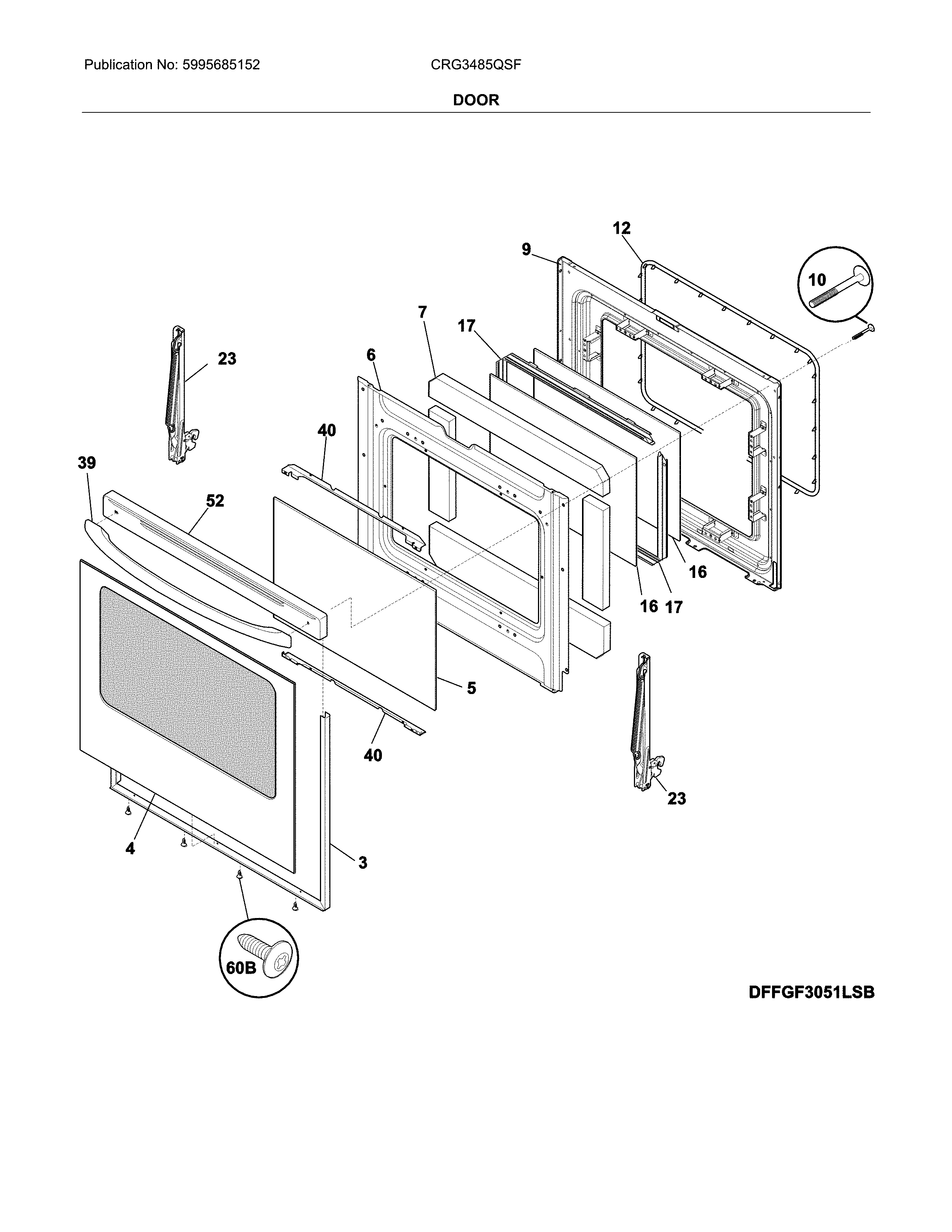 Crosley CRG3485QSF door diagram
