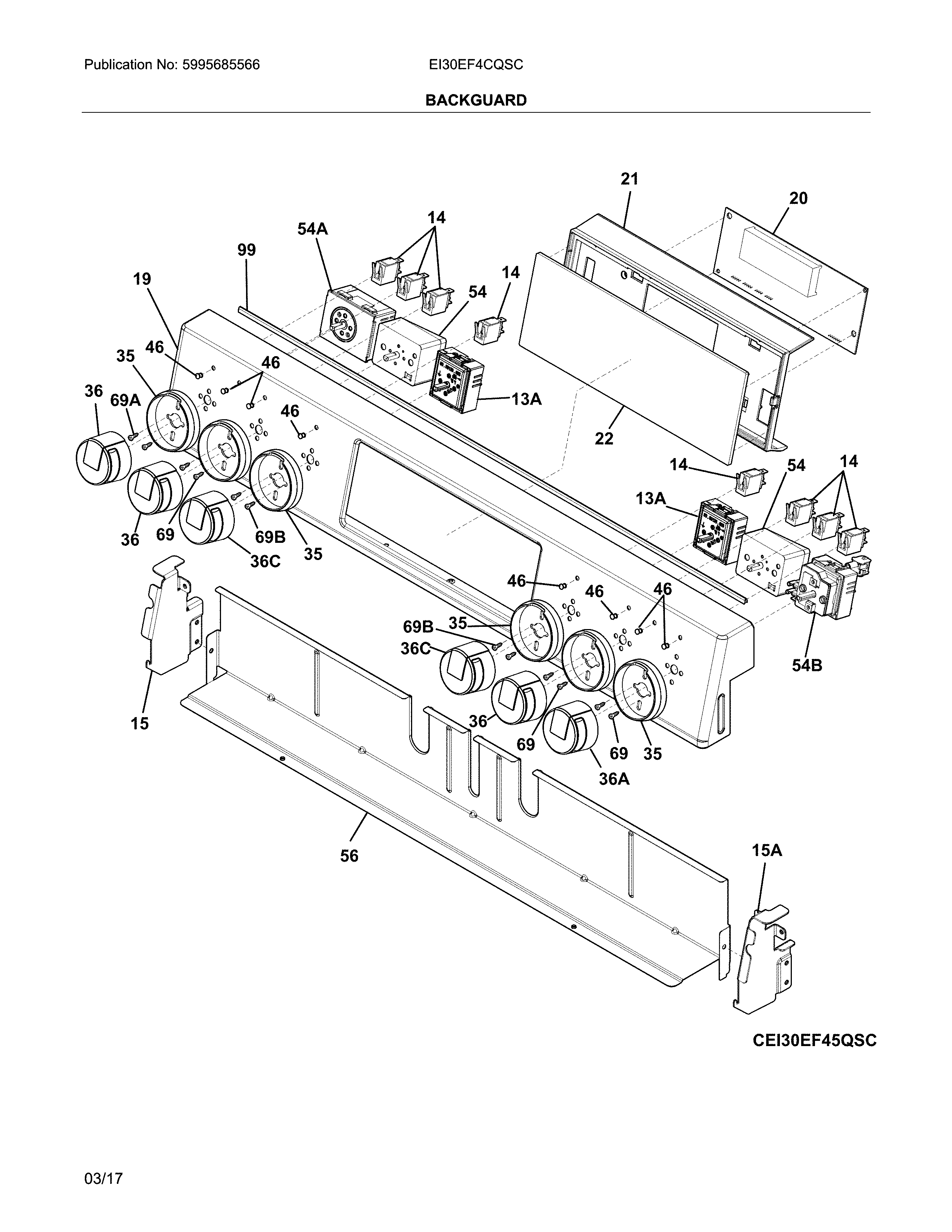Electrolux EI30EF4CQSC backguard diagram