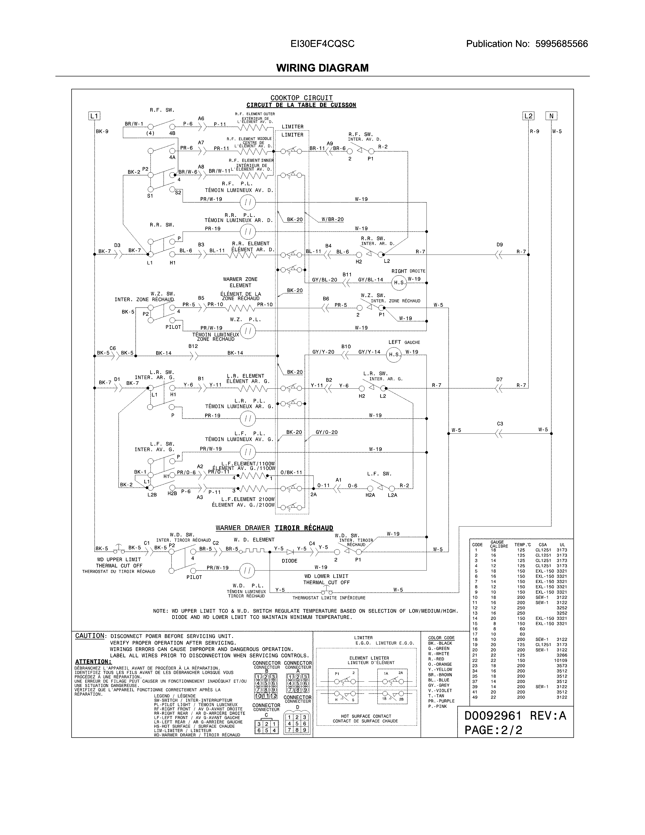 Electrolux EI30EF4CQSC wiring diagram diagram