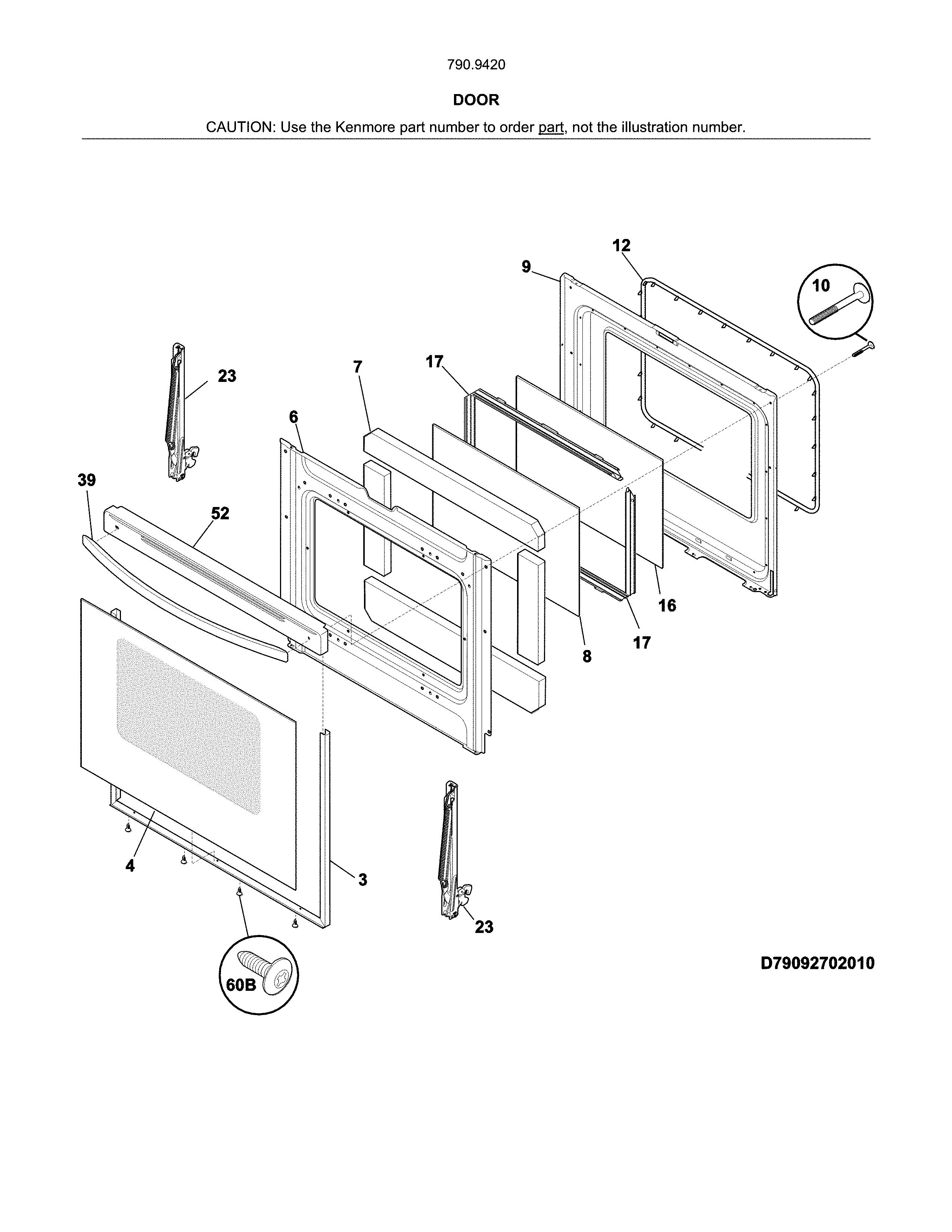 Kenmore 79094204312 door diagram