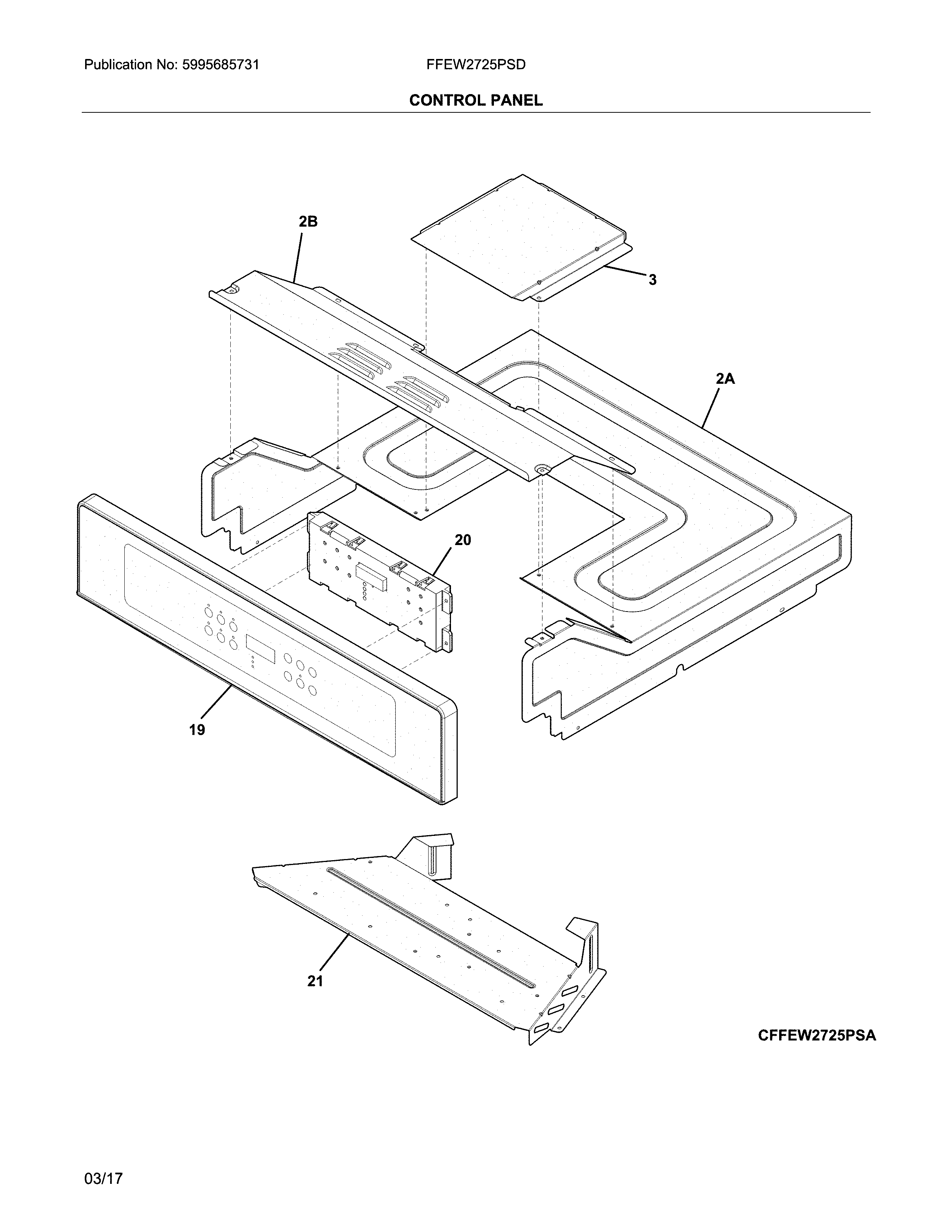 Frigidaire FFEW2725PSD control panel diagram