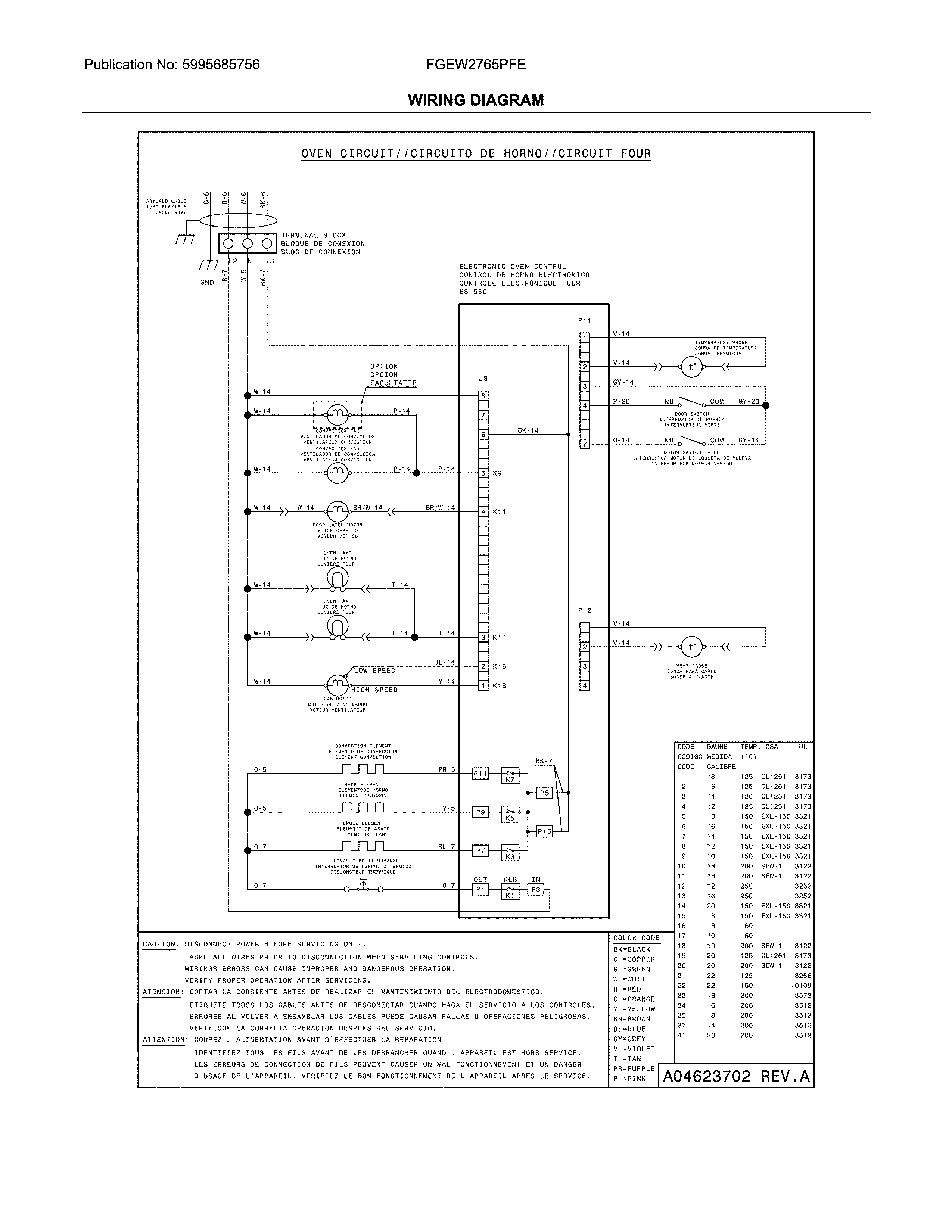 Frigidaire FGEW2765PFE wiring diagram diagram