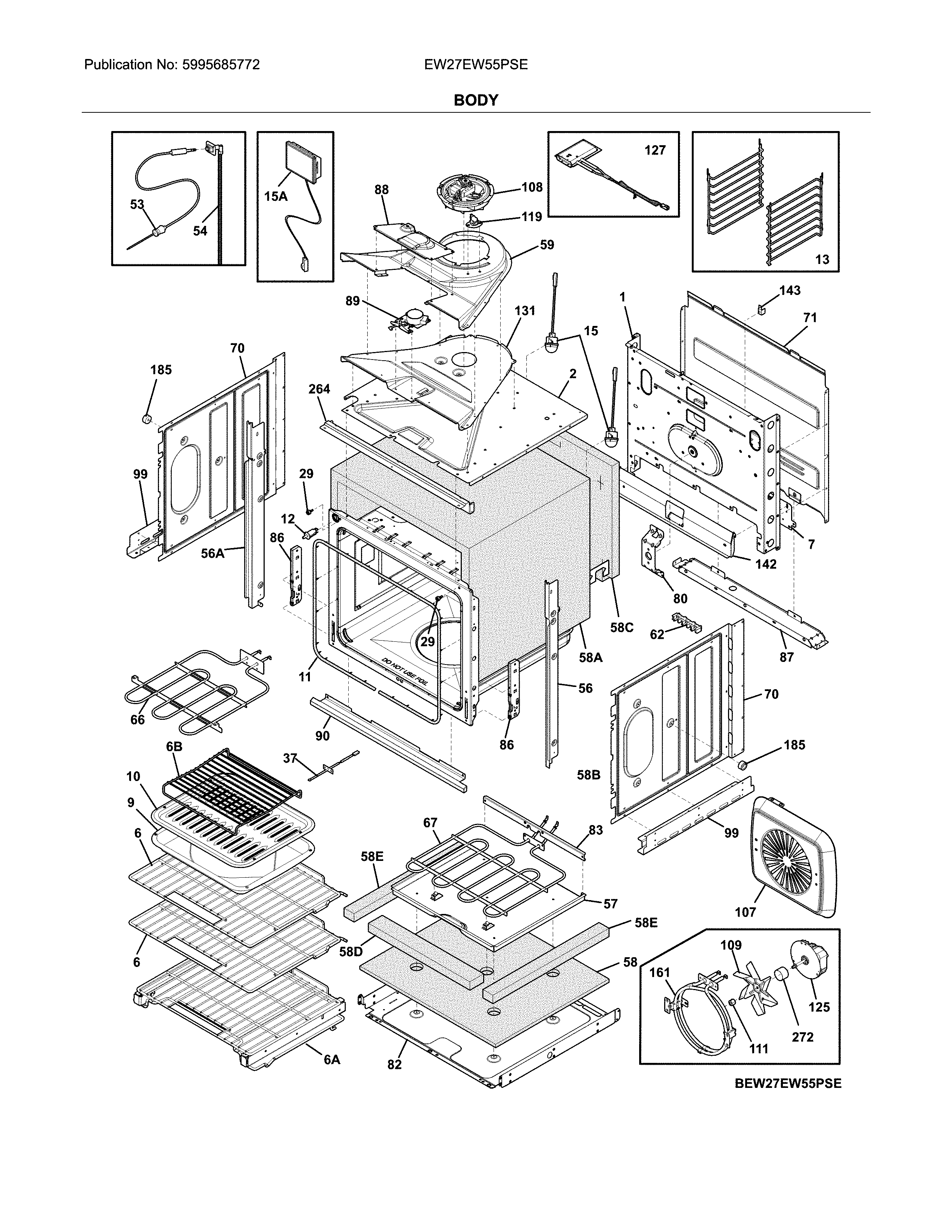 Electrolux EW27EW55PSE body diagram