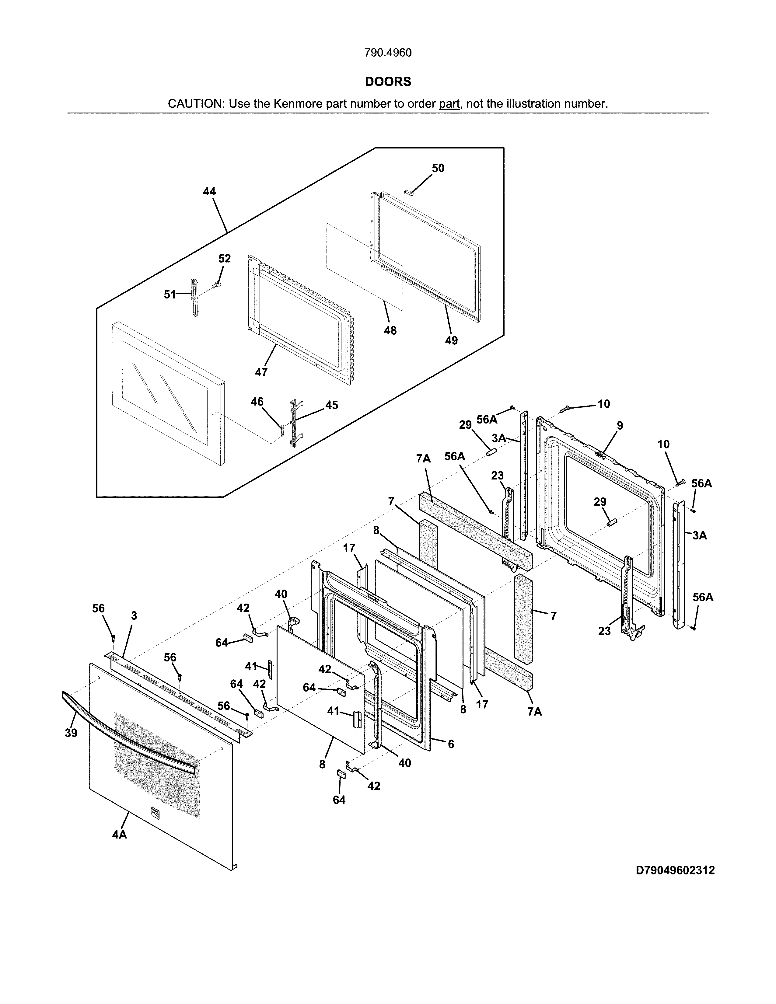 Kenmore 79049602315 doors diagram