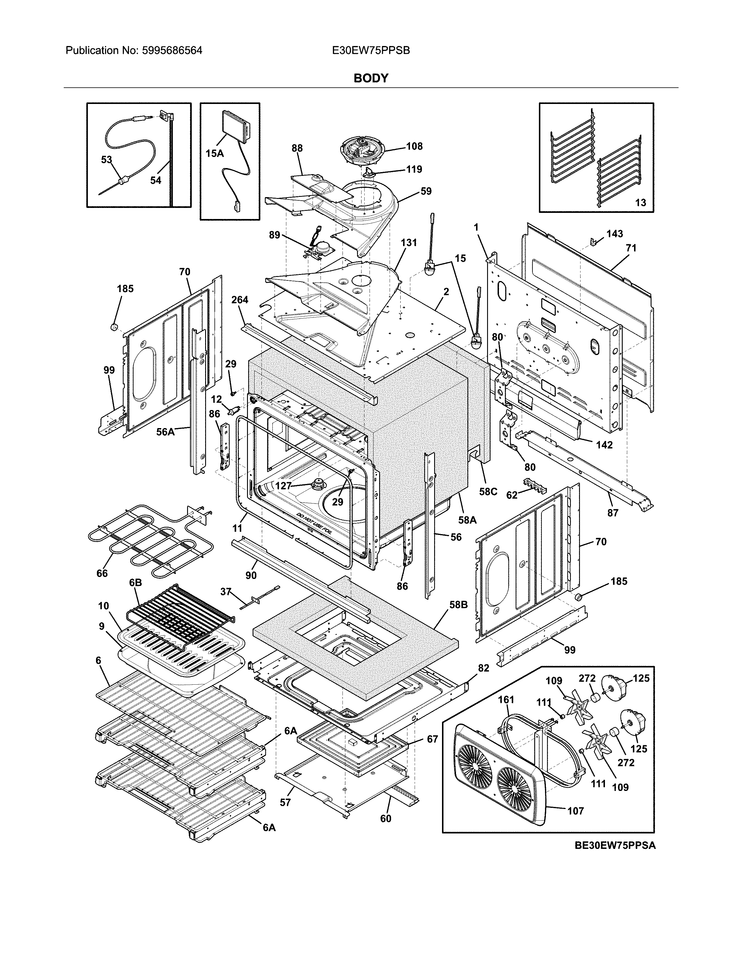 Electrolux E30EW75PPSB body diagram
