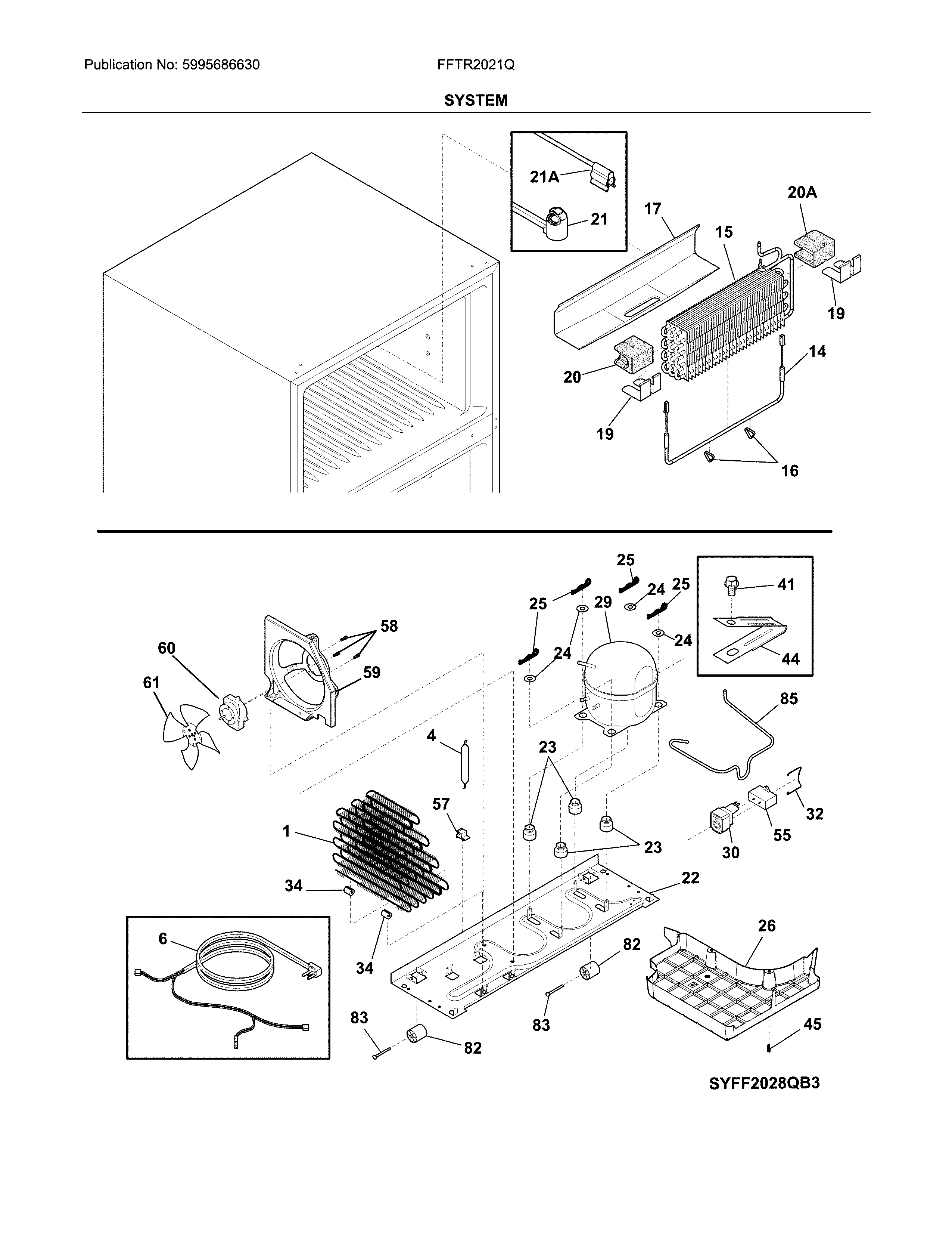 Frigidaire FFTR2021QW9A system diagram