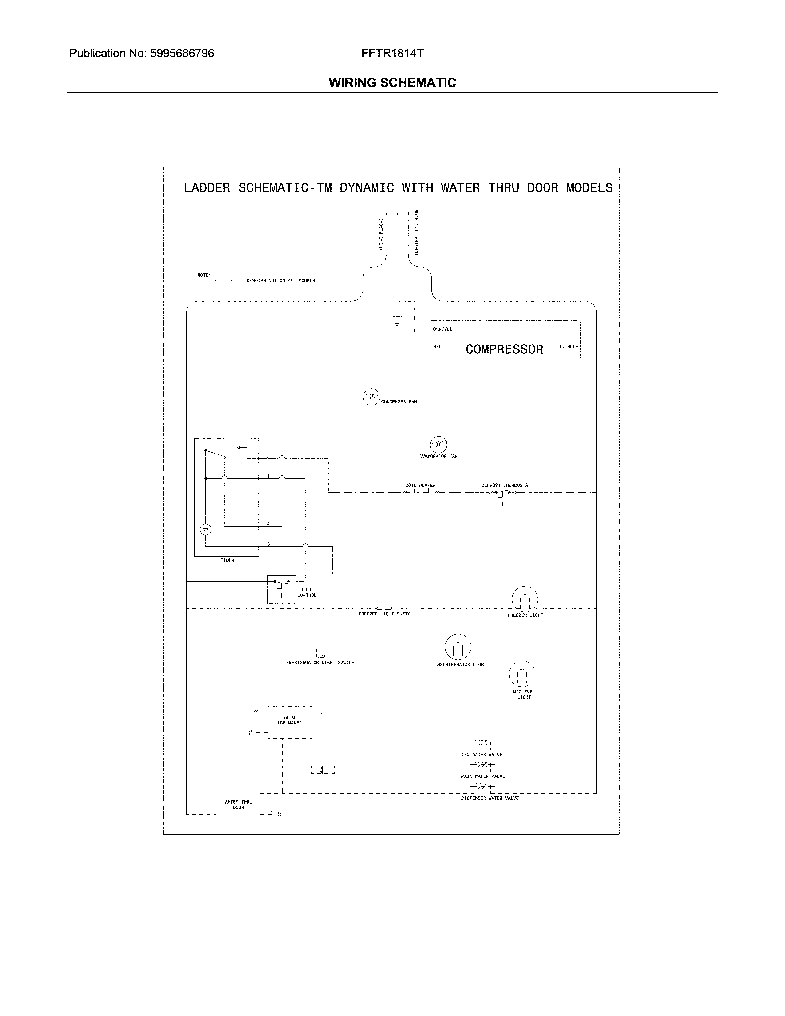 Frigidaire FFTR1814TB0 wiring schematic diagram