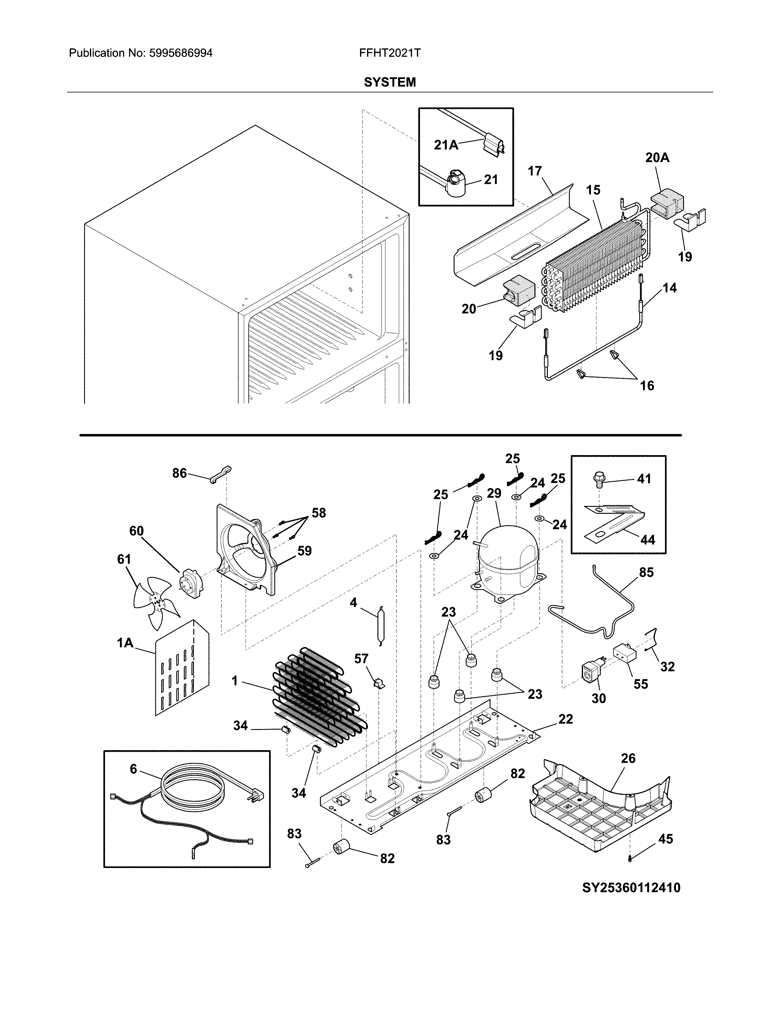 Frigidaire FFHT2021TB0 system diagram