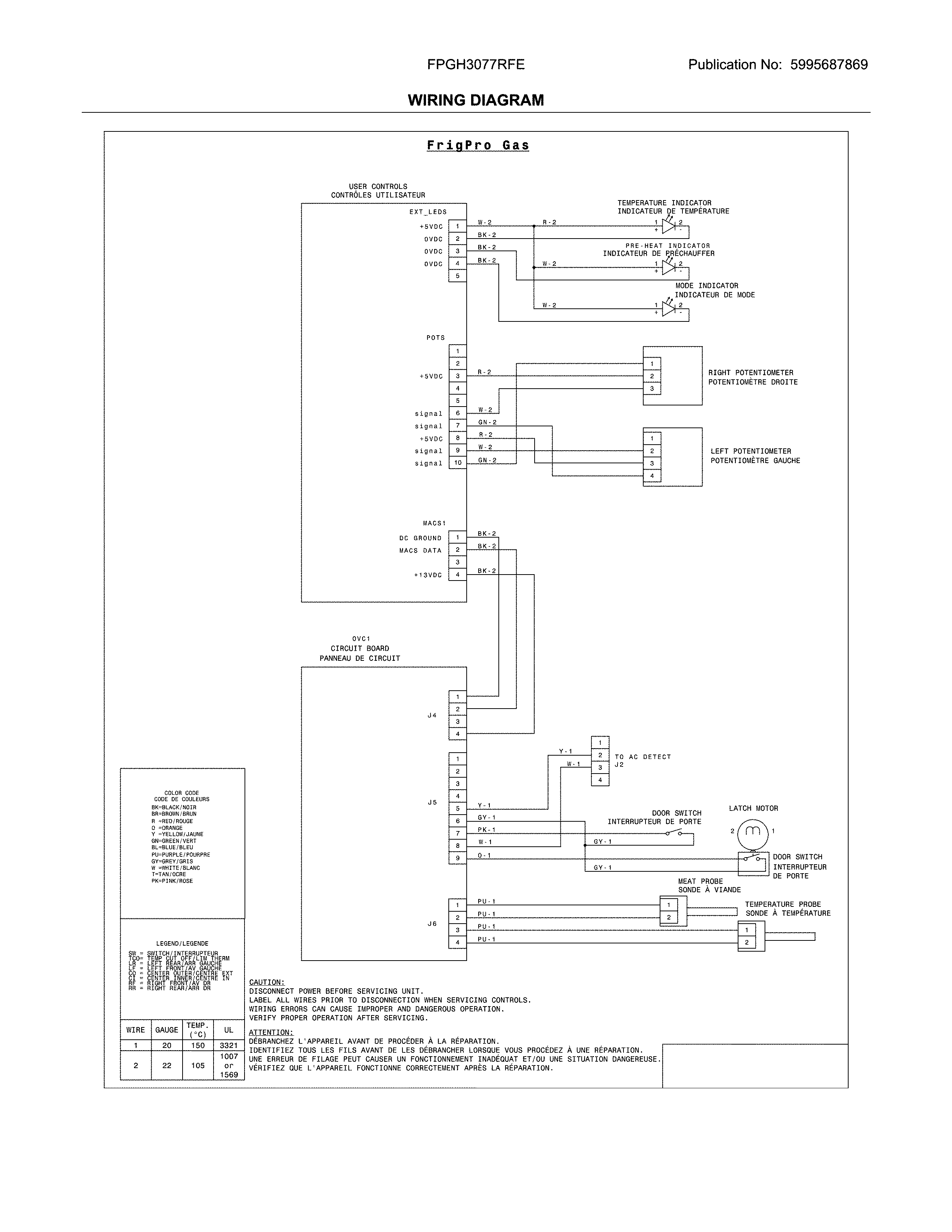 Frigidaire FPGH3077RFE wiring diagram diagram