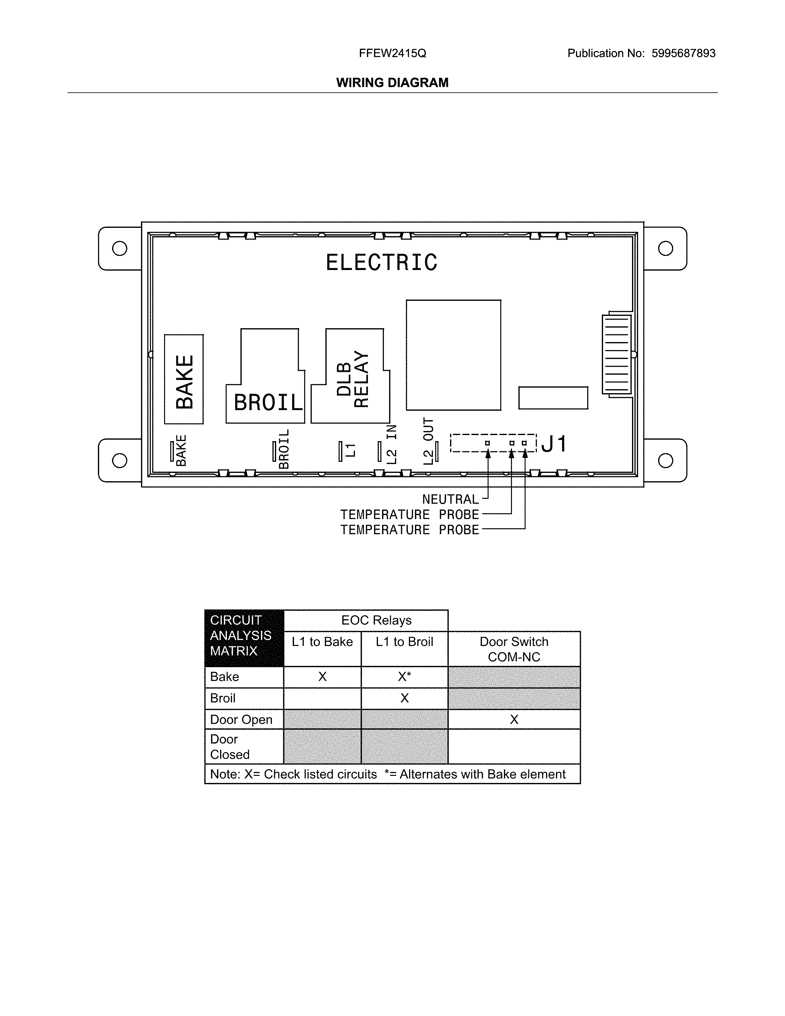 Frigidaire FFEW2415QBB wiring diagram diagram