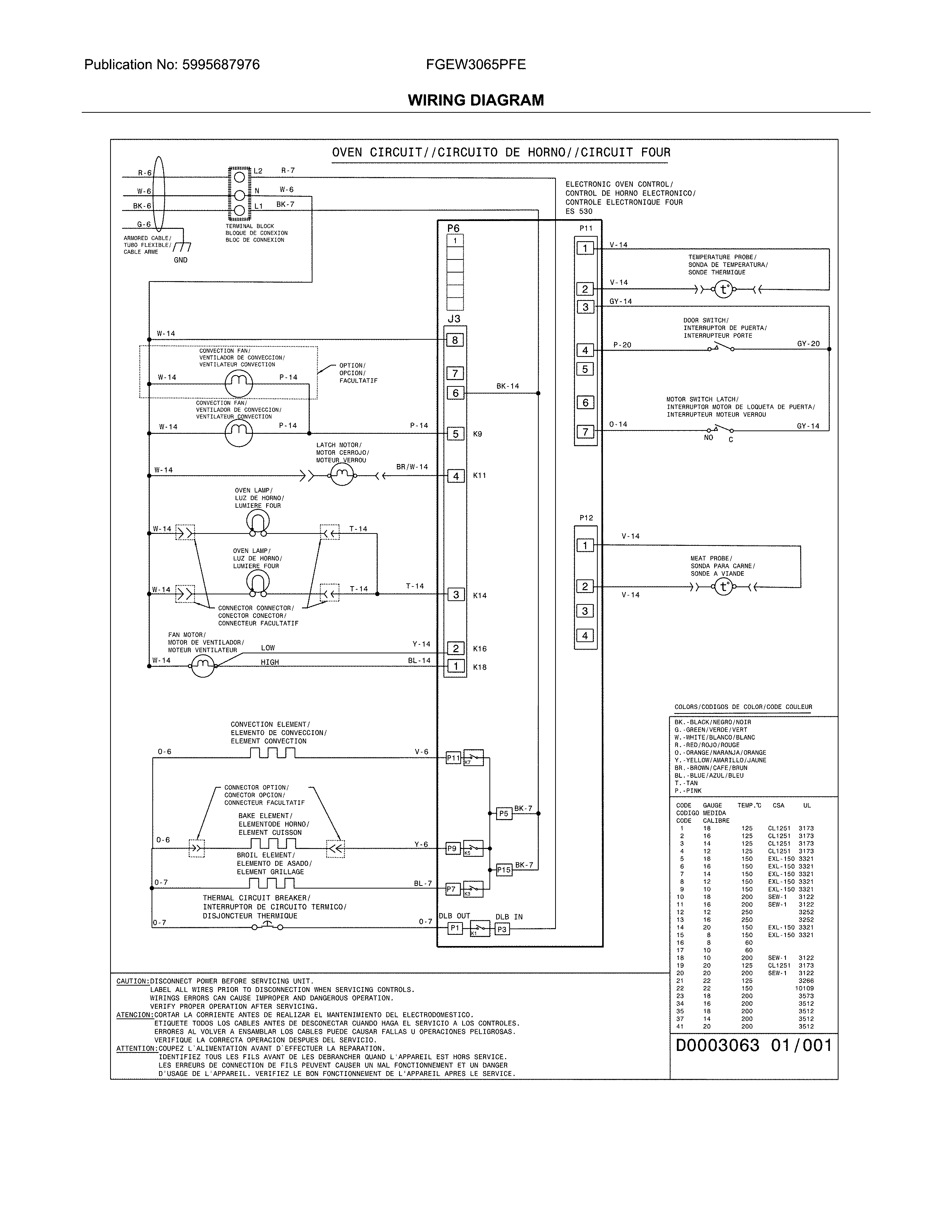 Frigidaire FGEW3065PFE wiring diagram diagram
