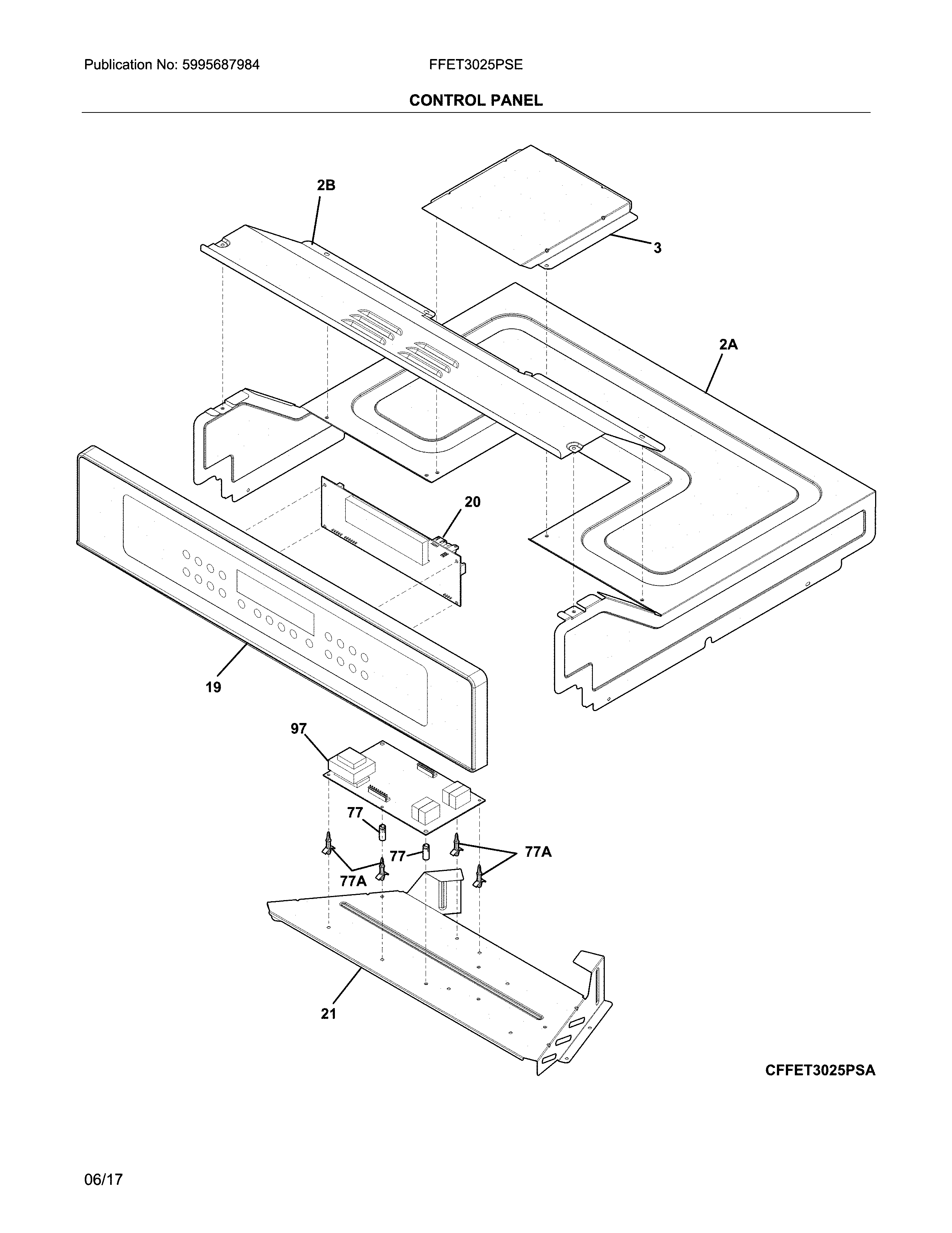 Frigidaire FFET3025PSE control panel diagram