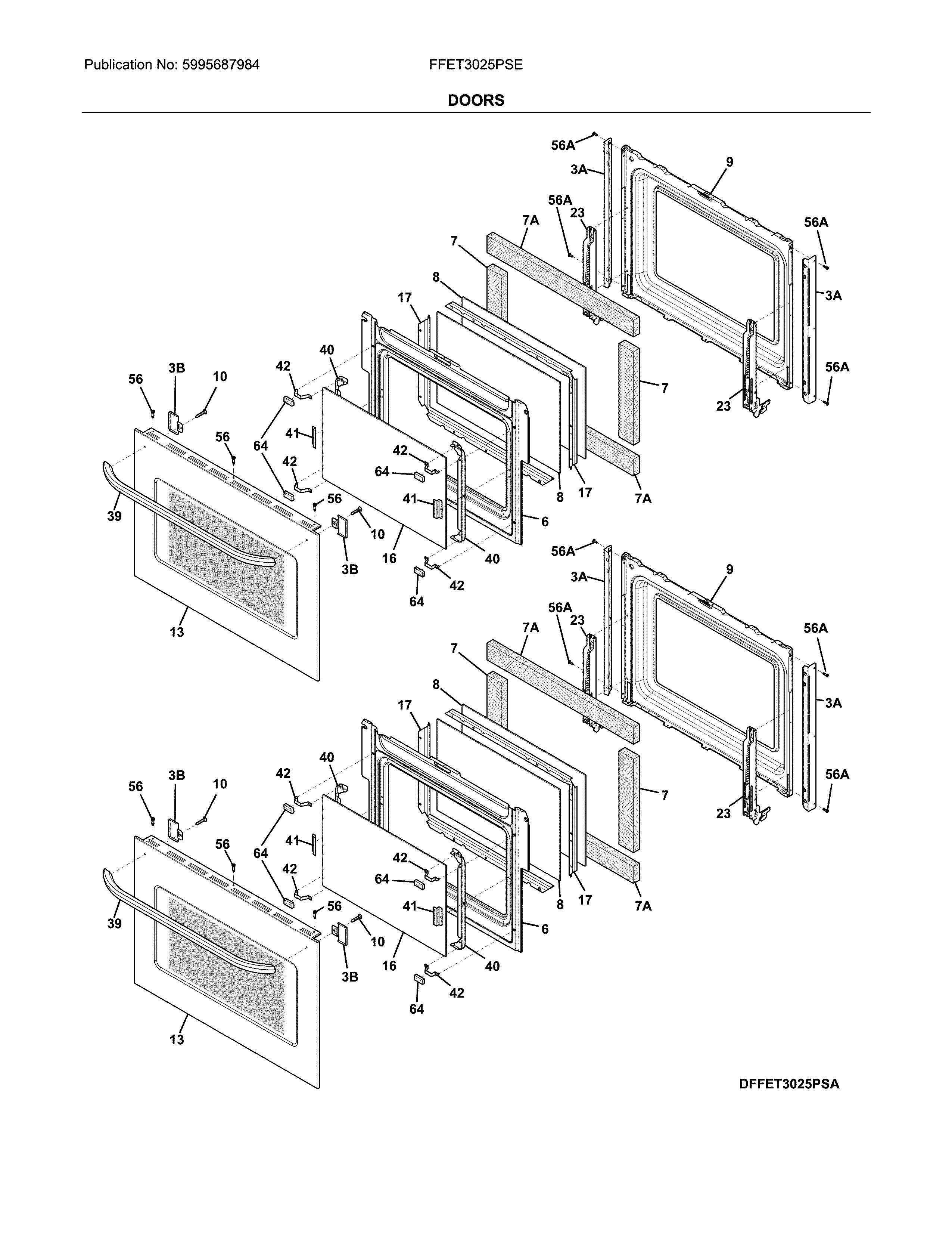 Frigidaire FFET3025PSE doors diagram