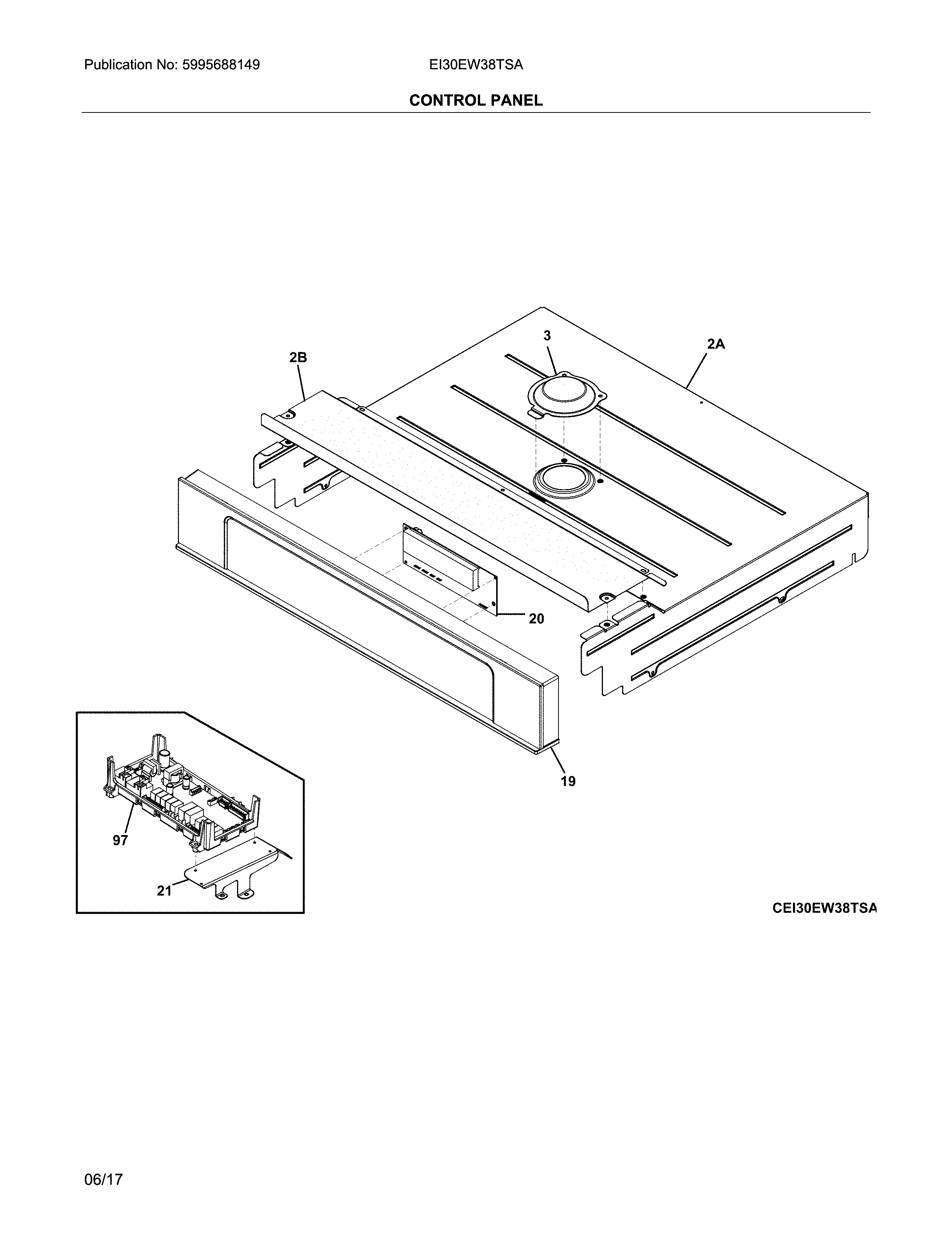 Electrolux EI30EW38TSA control panel diagram
