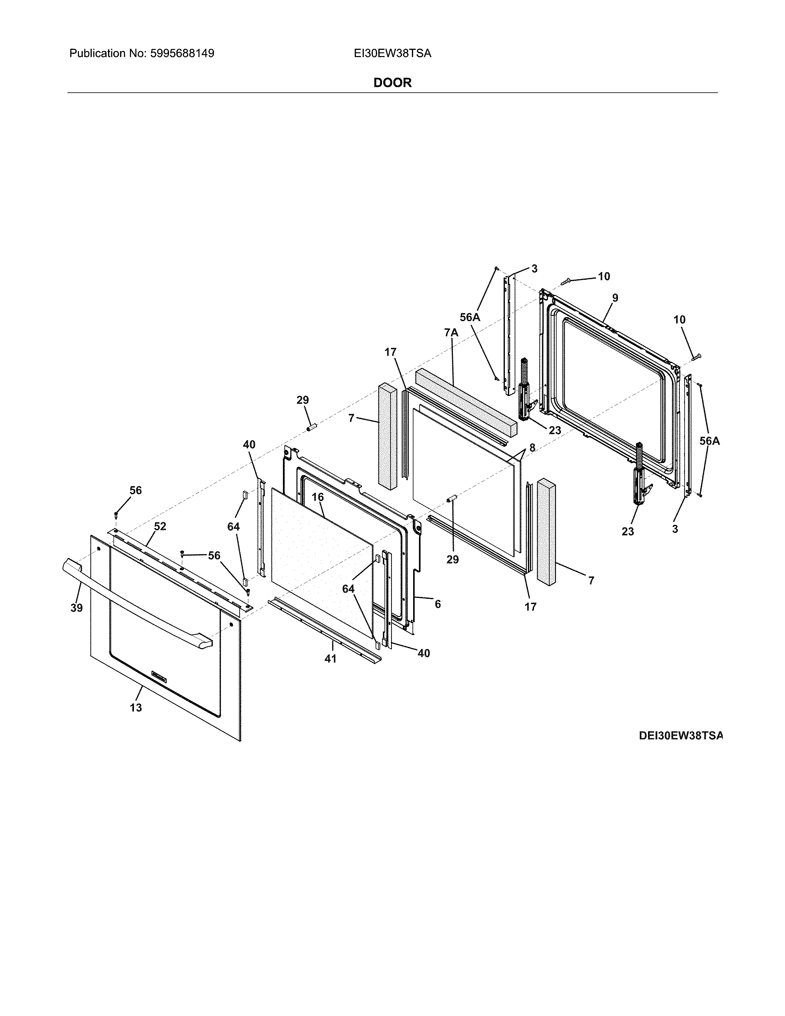 Electrolux EI30EW38TSA door diagram