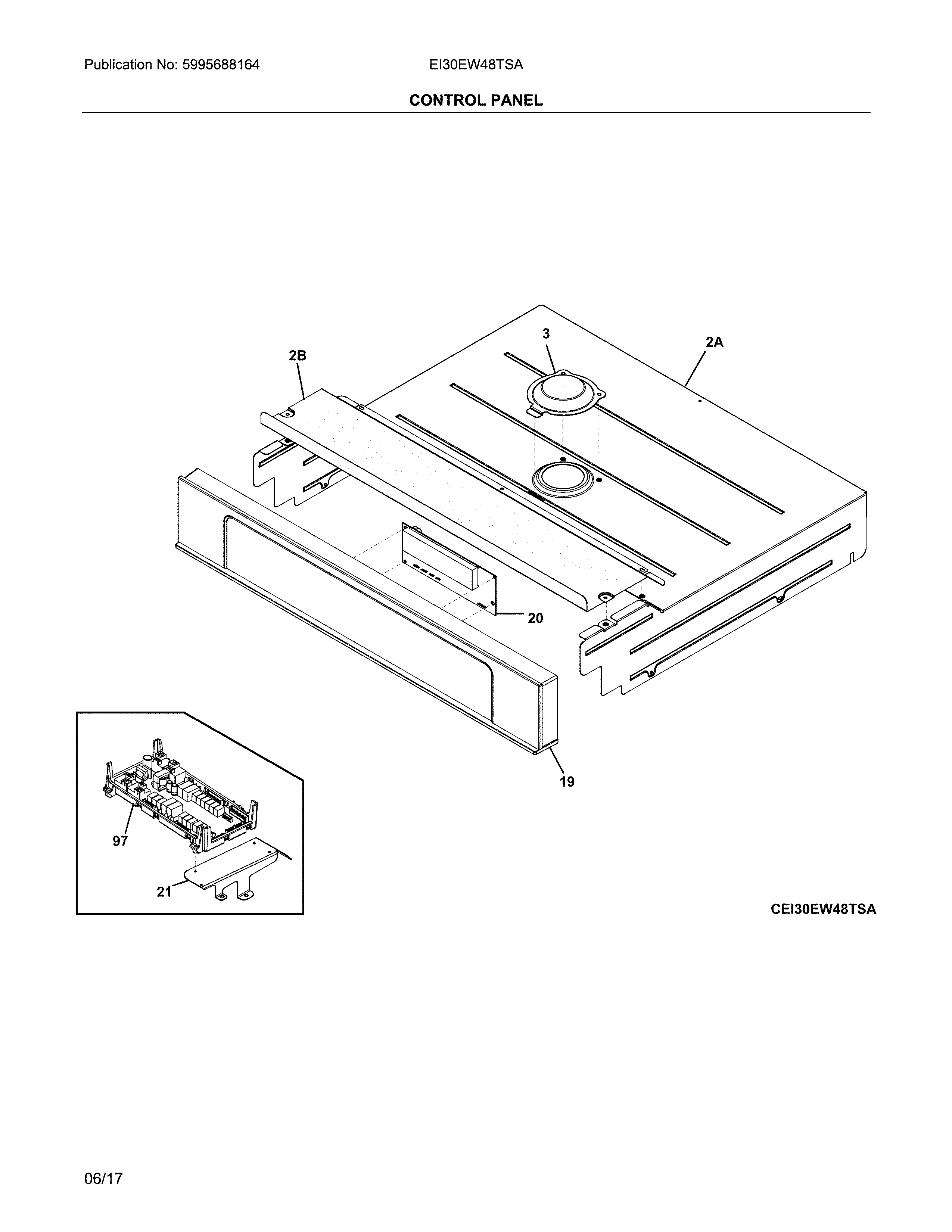Electrolux EI30EW48TSA control panel diagram
