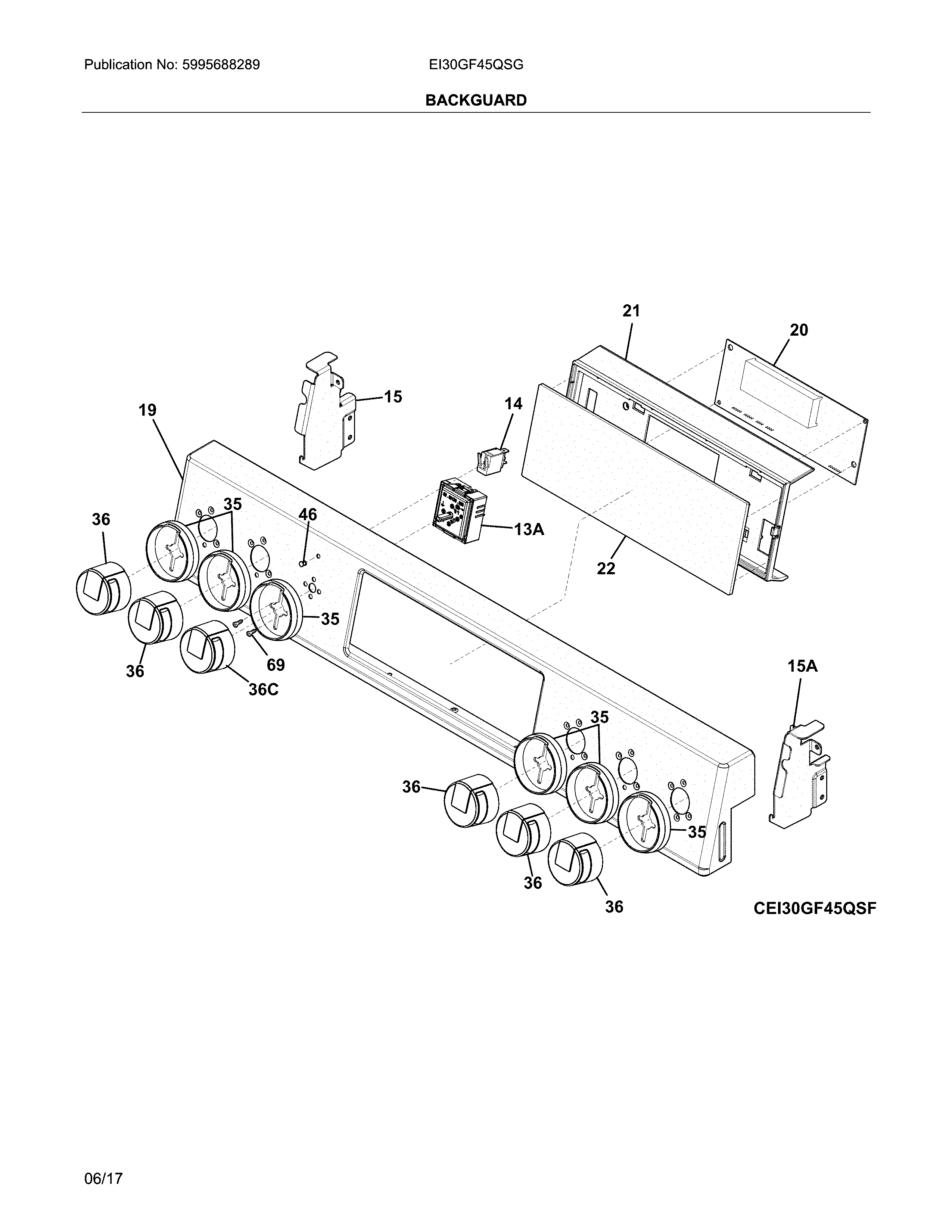 Electrolux EI30GF45QSG backguard diagram