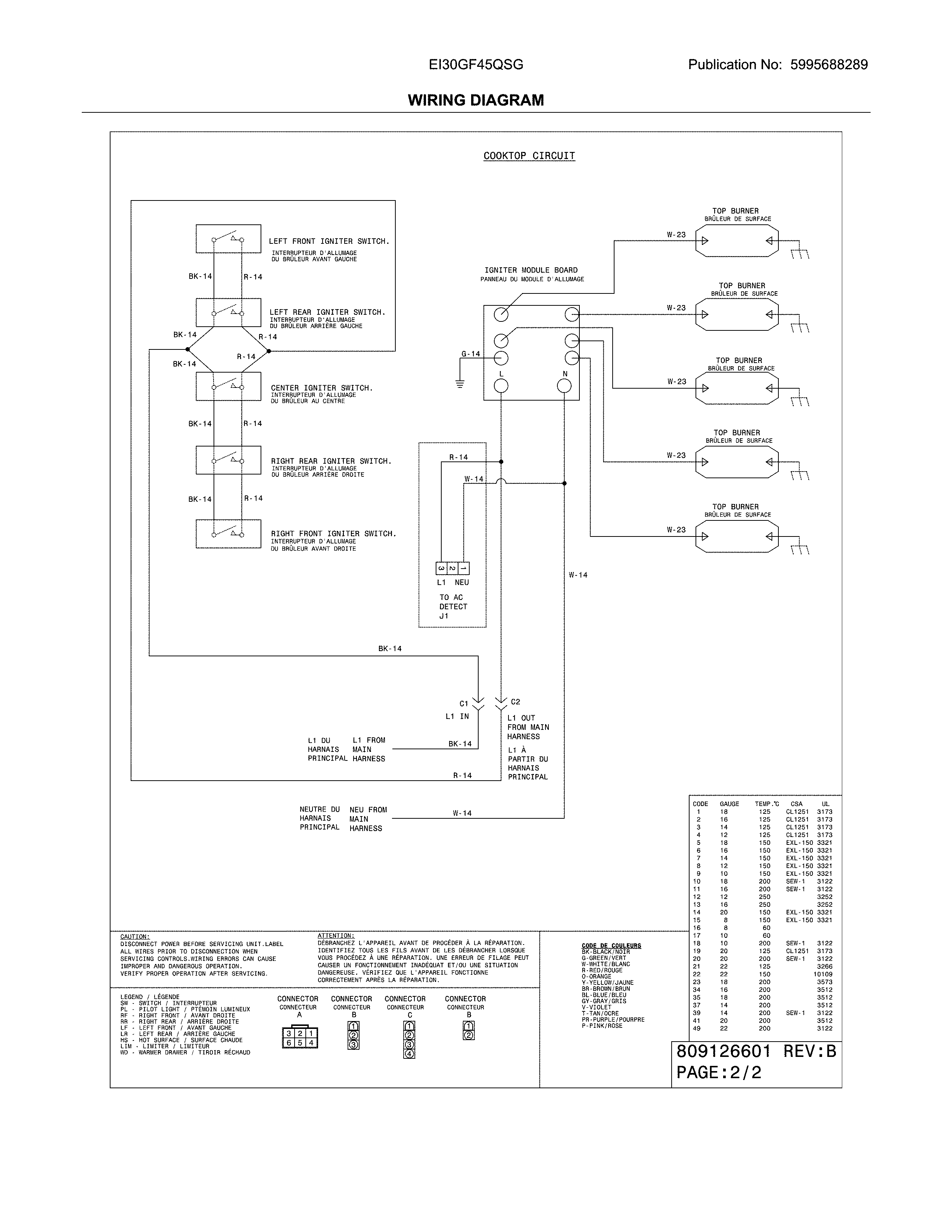 Electrolux EI30GF45QSG wiring diagram diagram