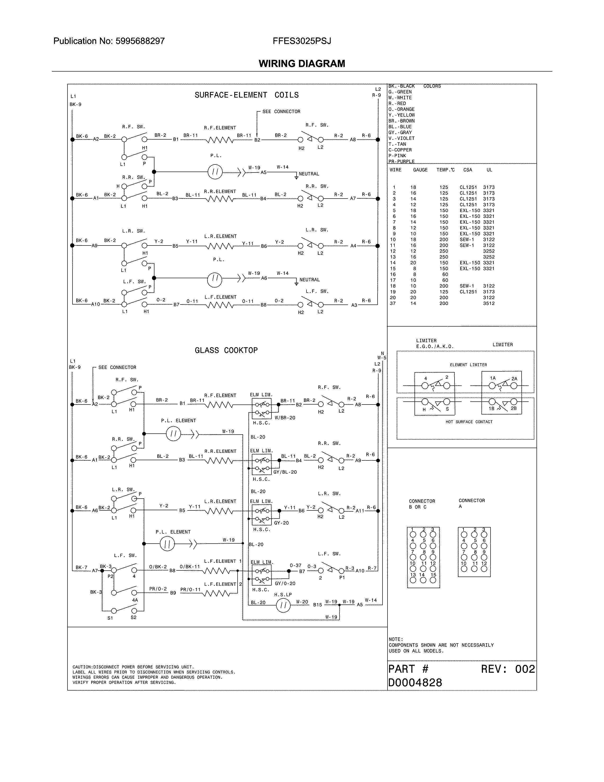 Frigidaire FFES3025PSJ wiring diagram diagram