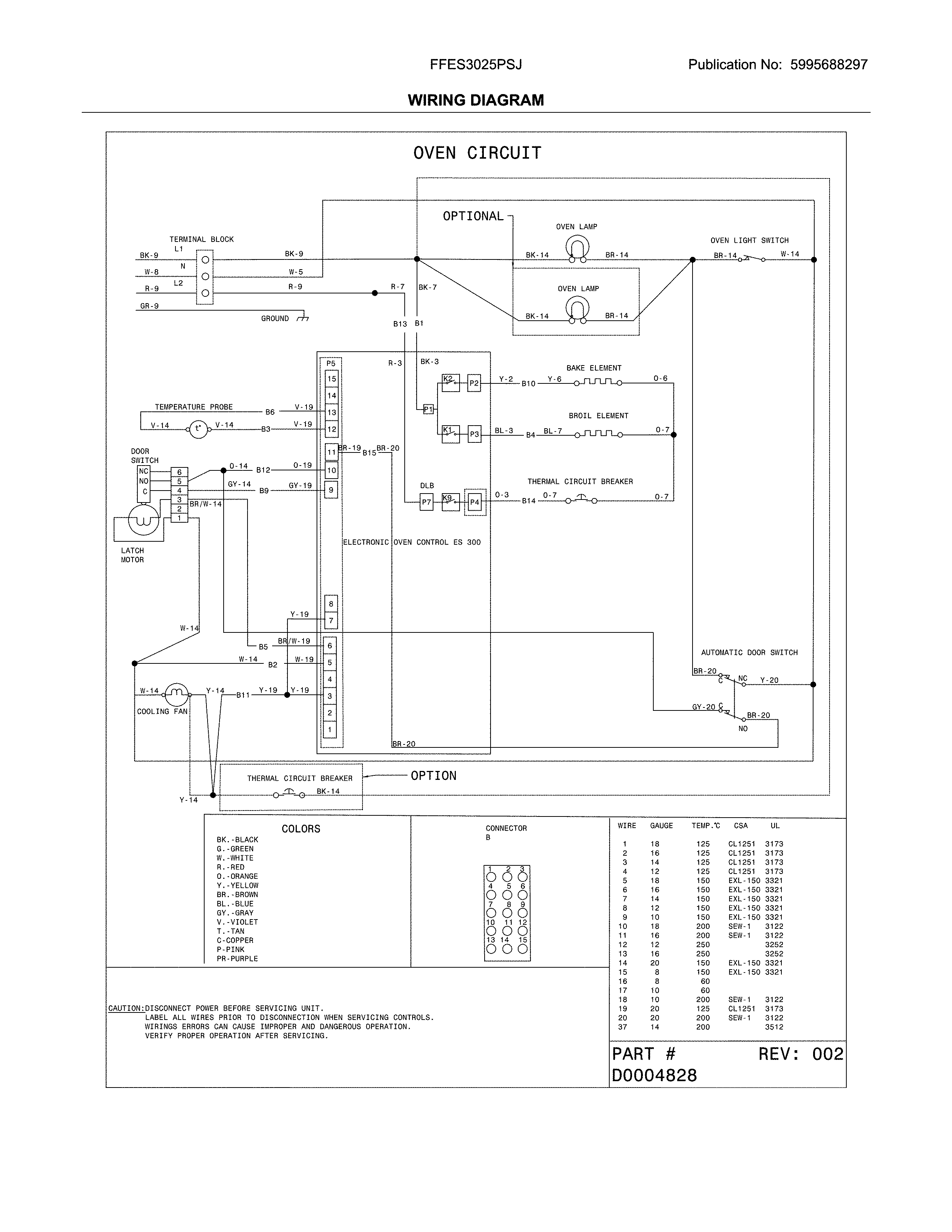 Frigidaire FFES3025PSJ wiring diagram diagram