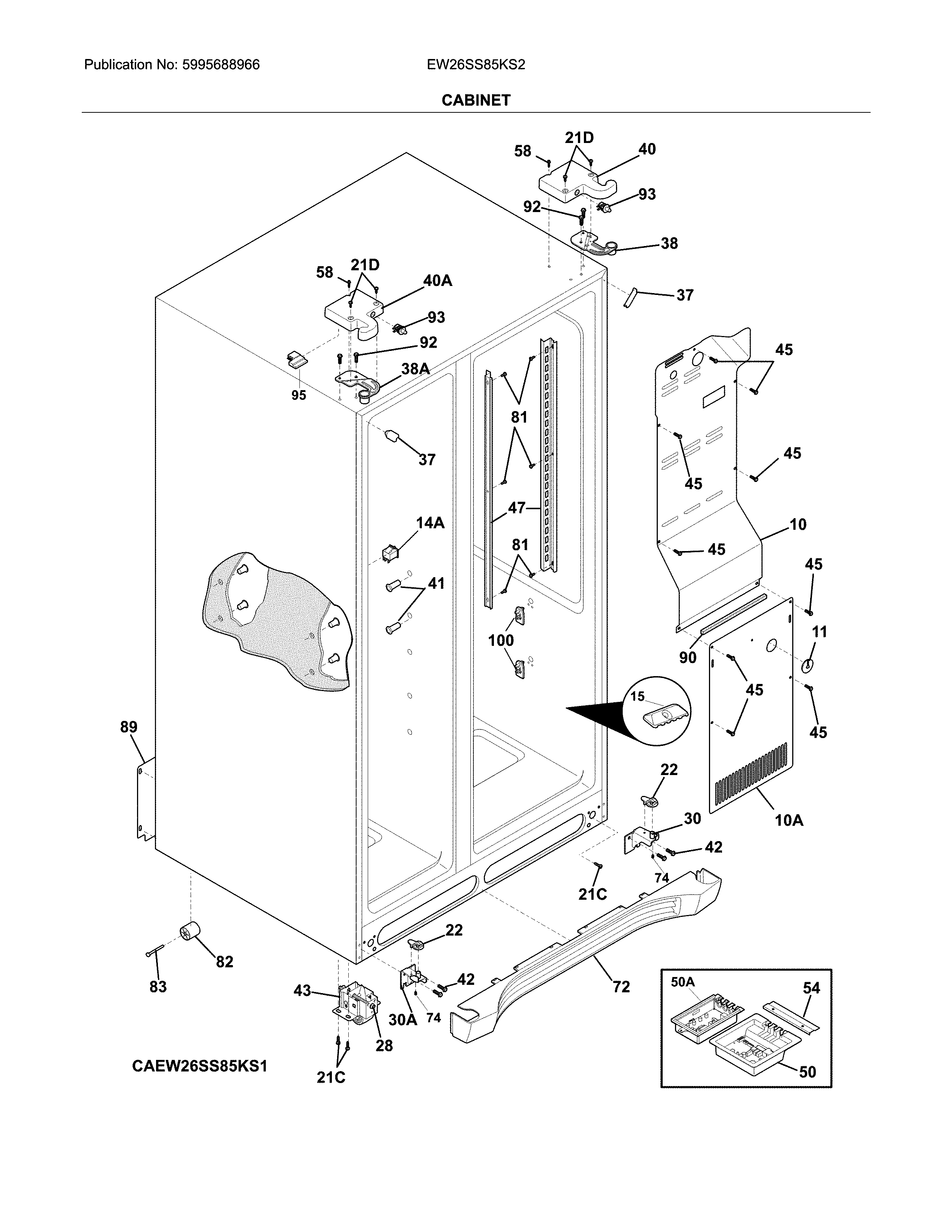 Electrolux EW26SS85KS2 cabinet diagram