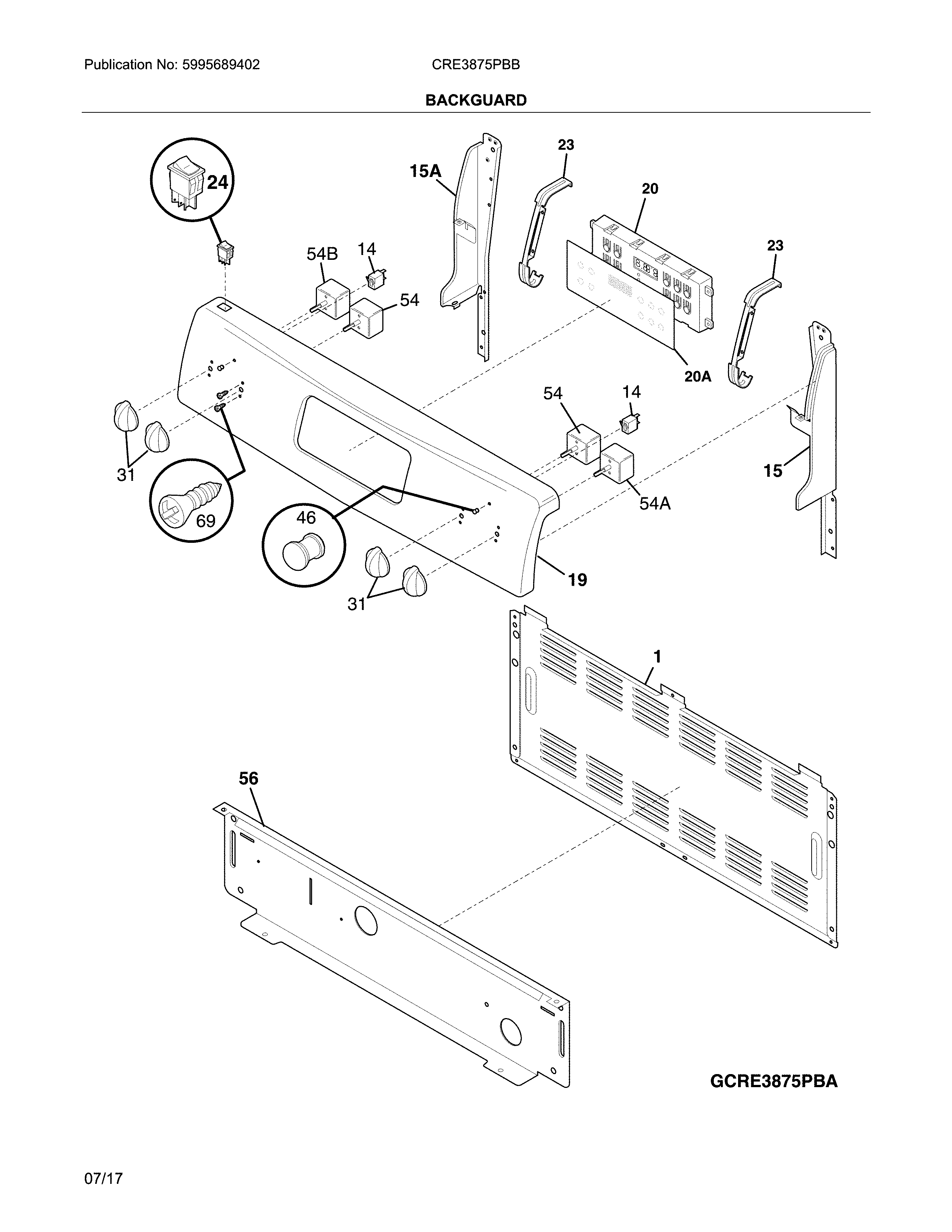 Crosley CRE3875PBB backguard diagram