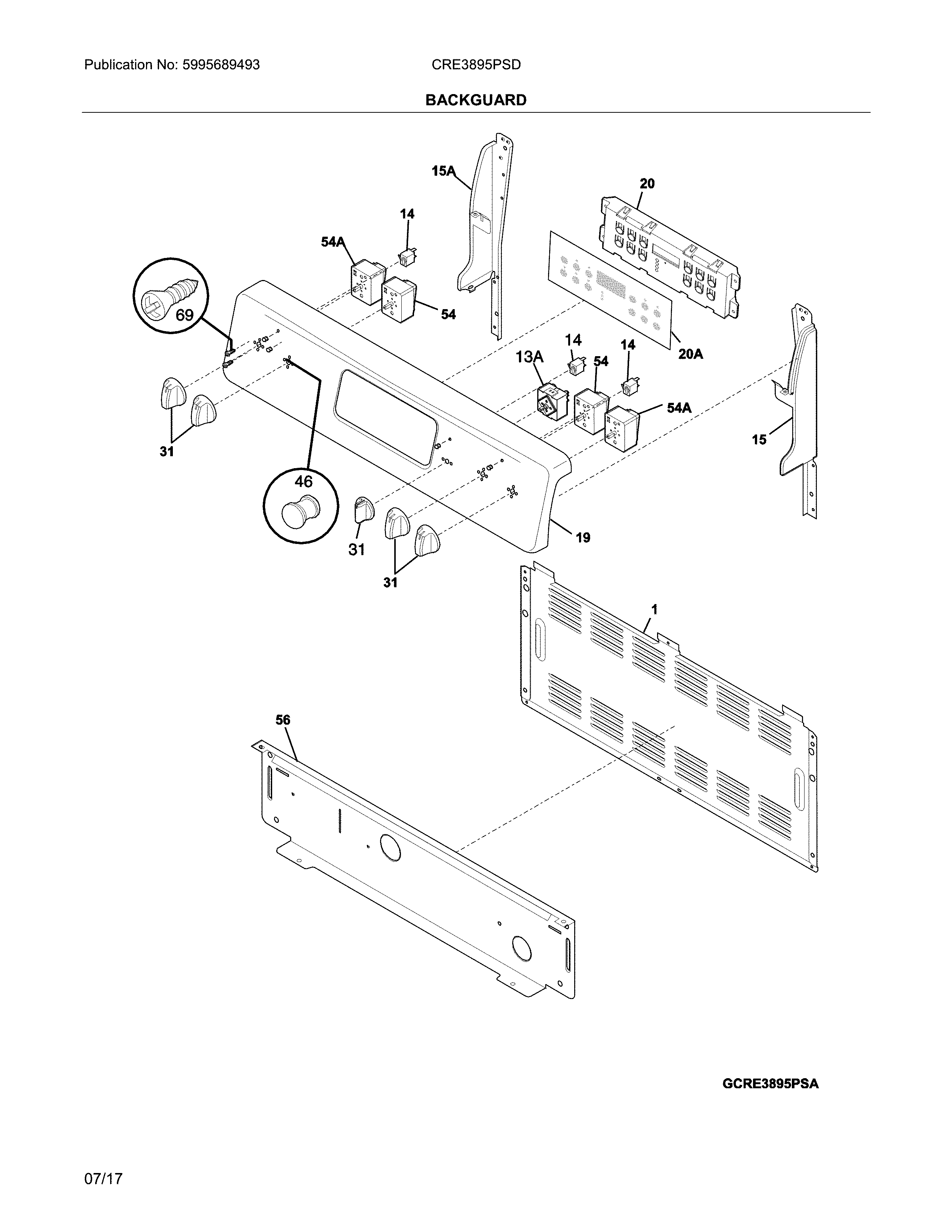 Crosley CRE3895PSD backguard diagram