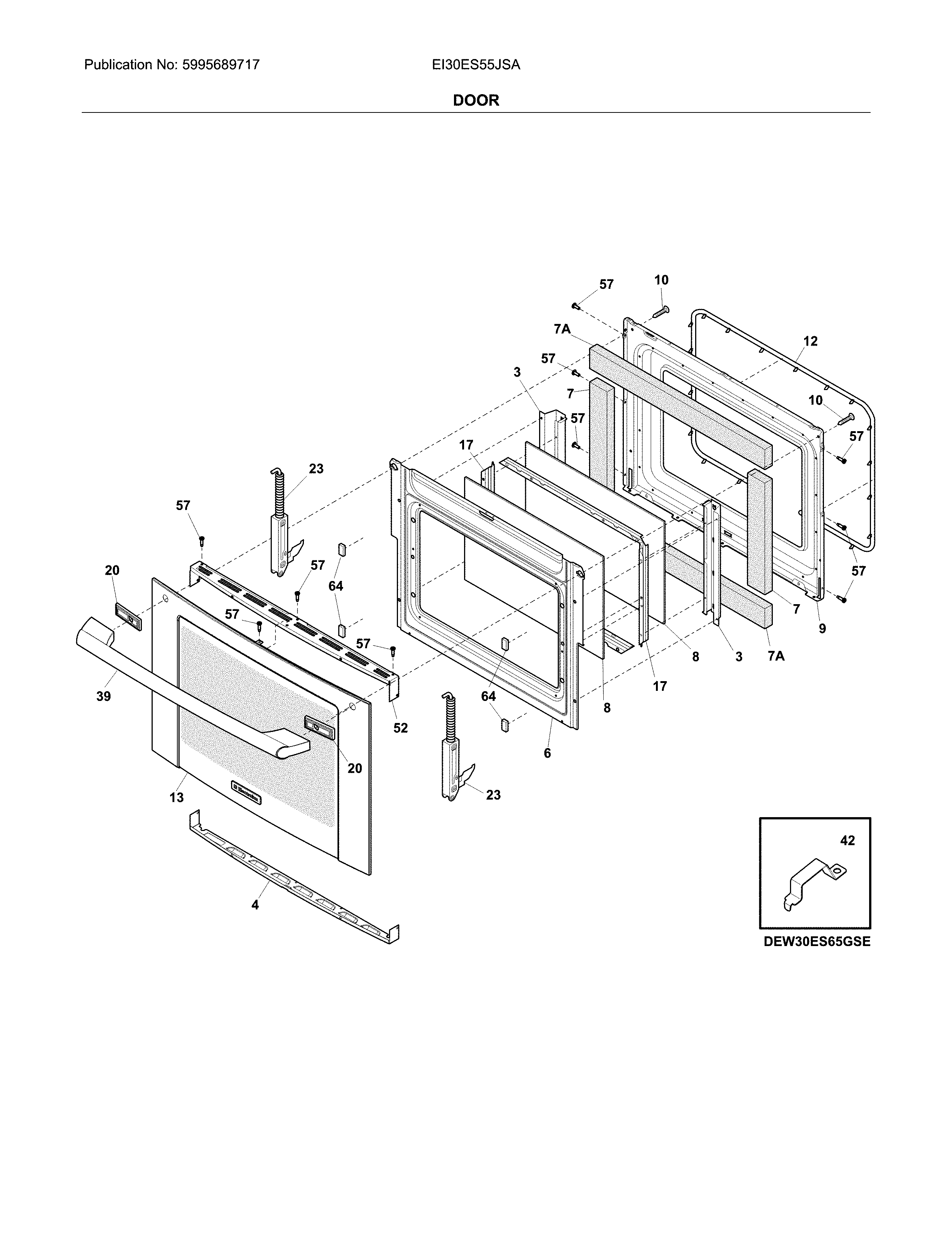 Electrolux EI30ES55JSA door diagram