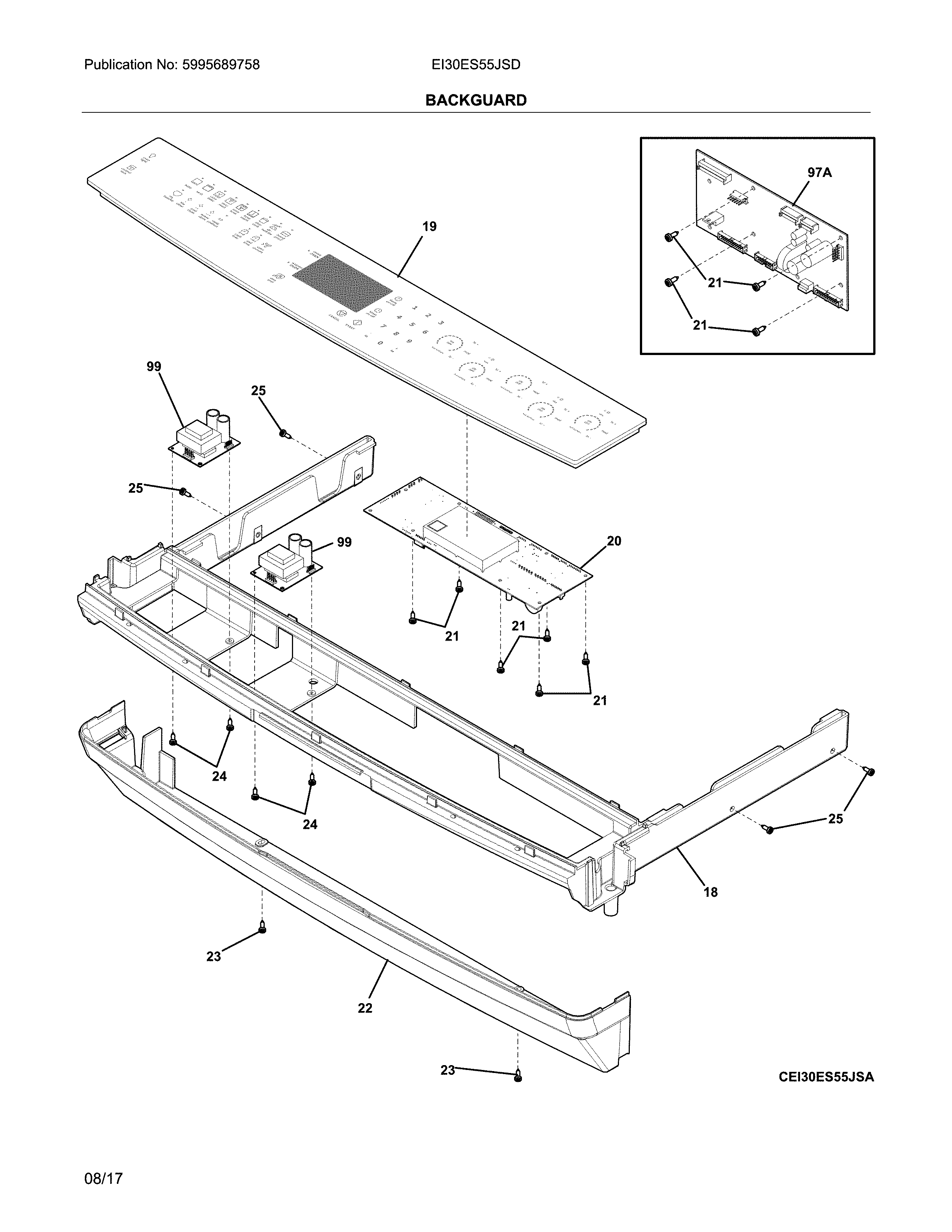 Electrolux EI30ES55JSD backguard diagram