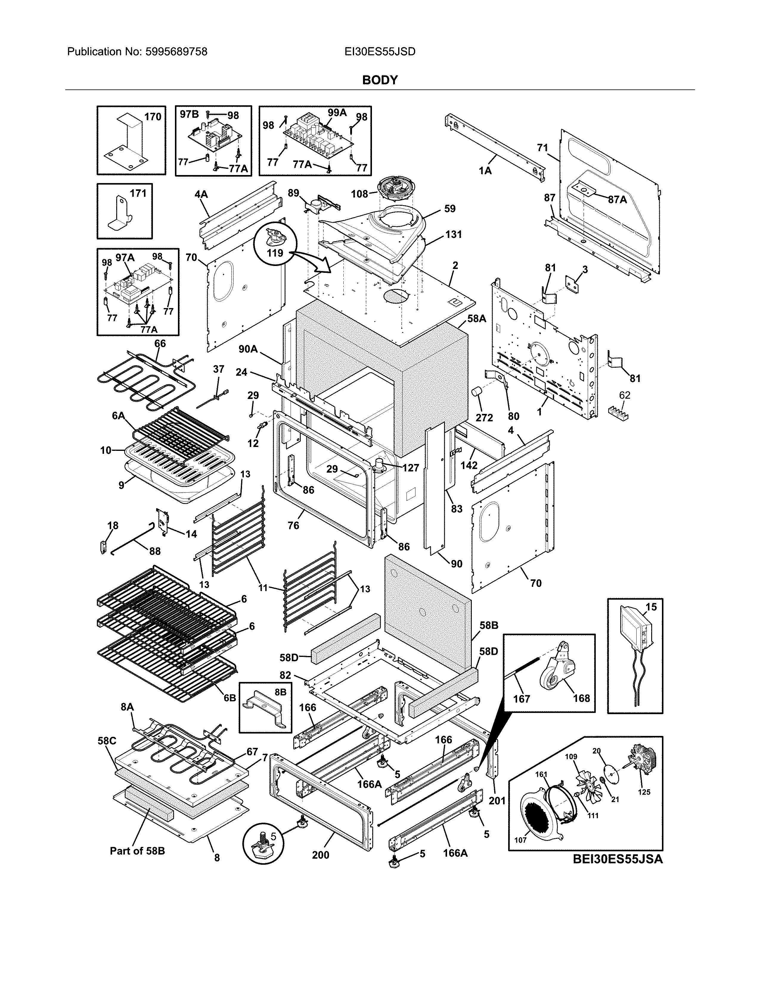 Electrolux EI30ES55JSD body diagram