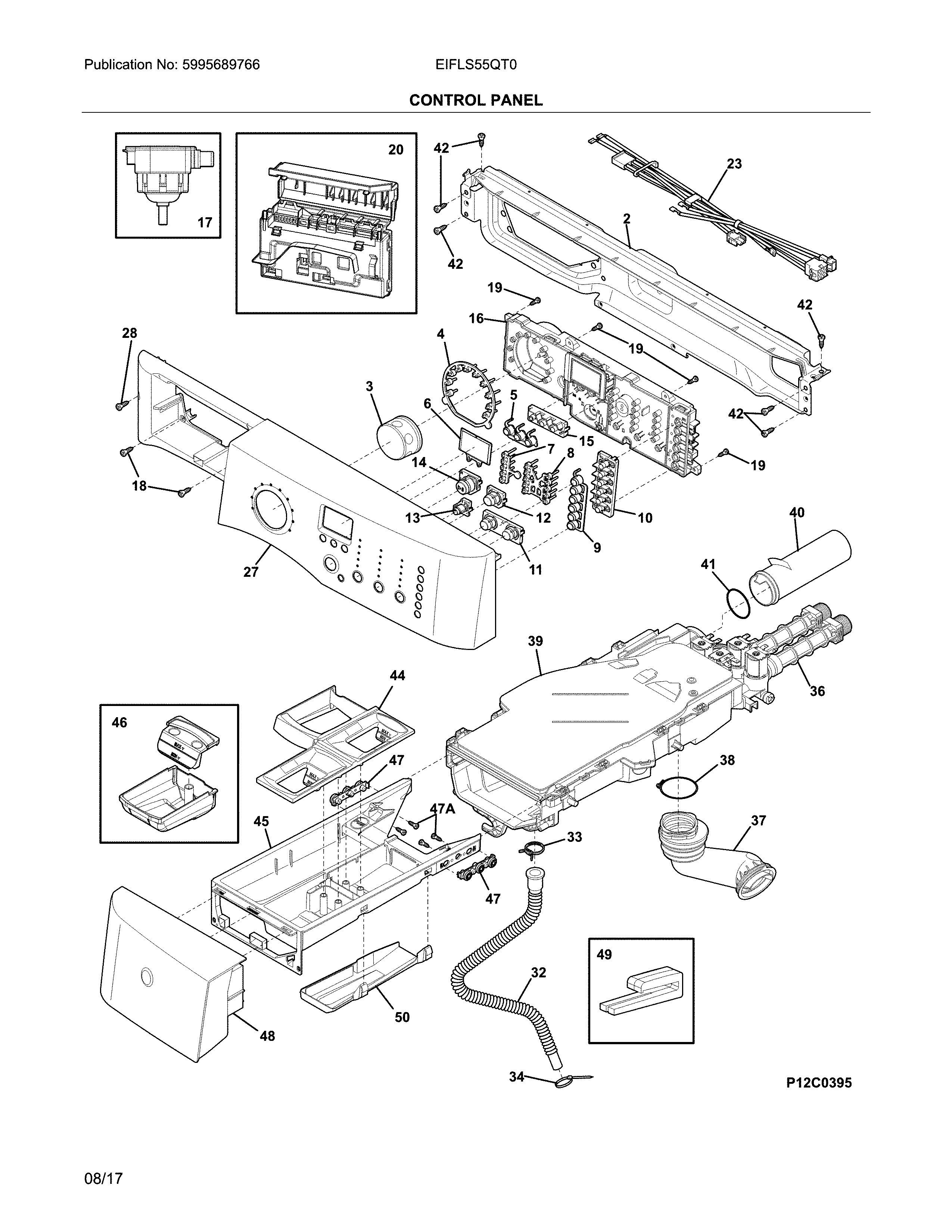 Electrolux EIFLS55QT0 control panel diagram