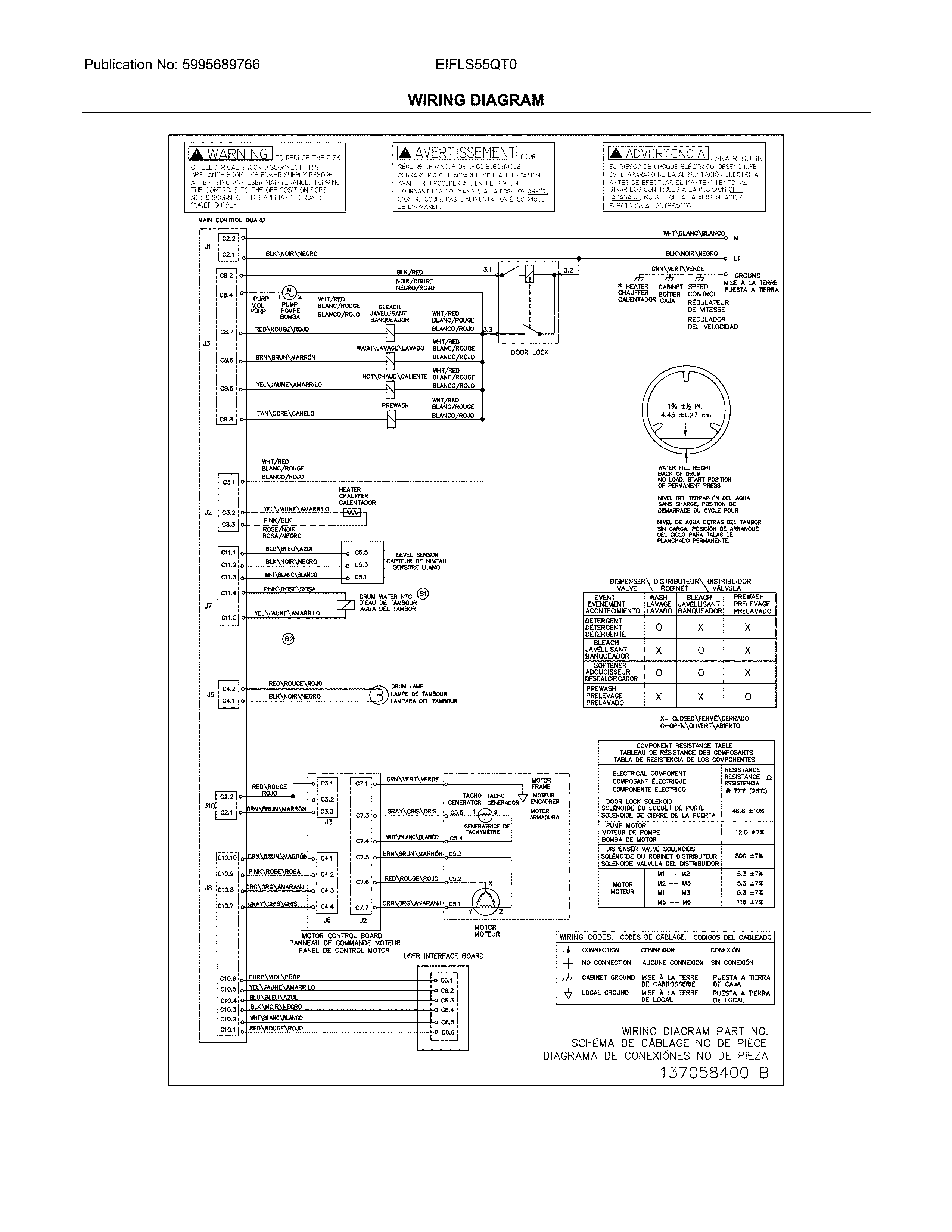Electrolux EIFLS55QT0 wiring diagram diagram