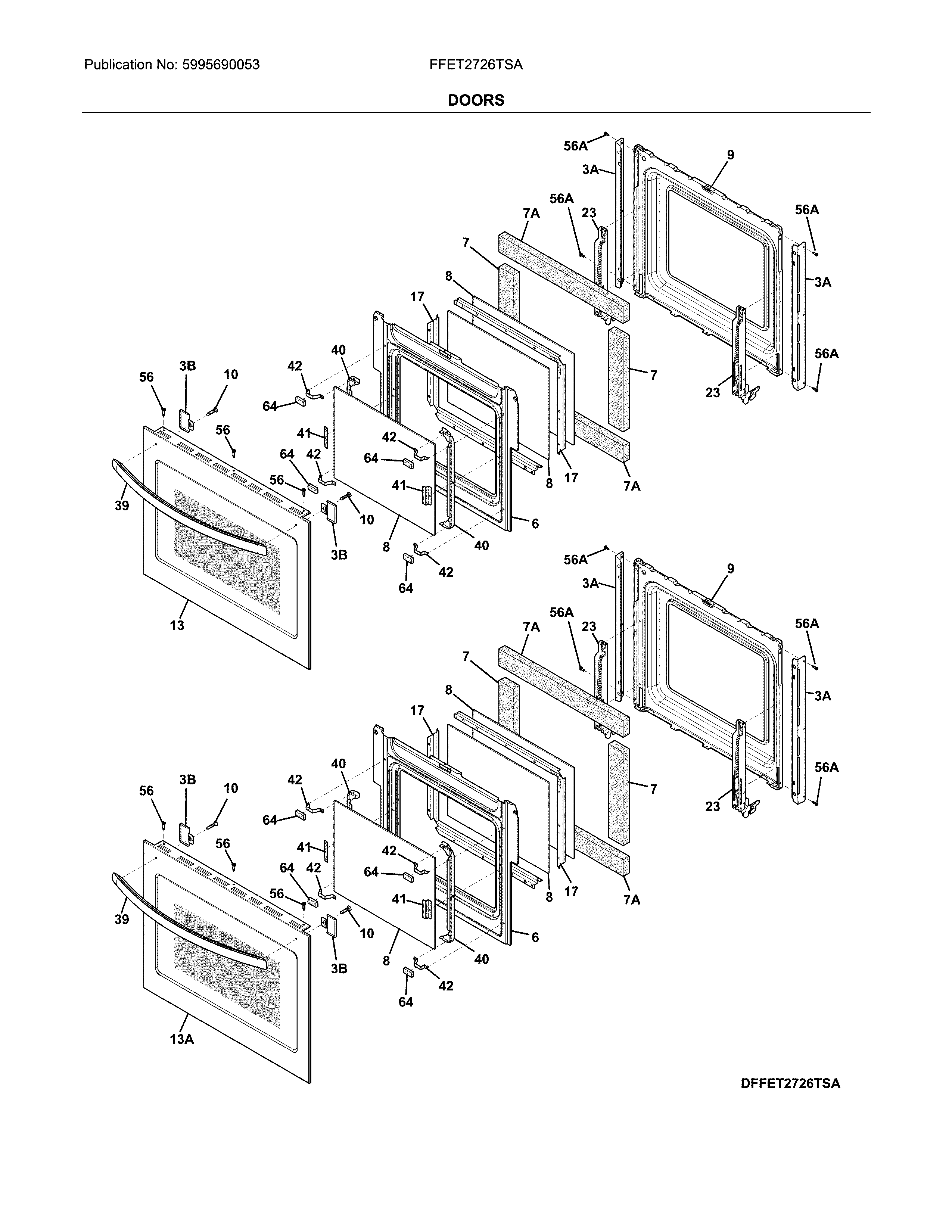 Frigidaire FFET2726TSA doors diagram