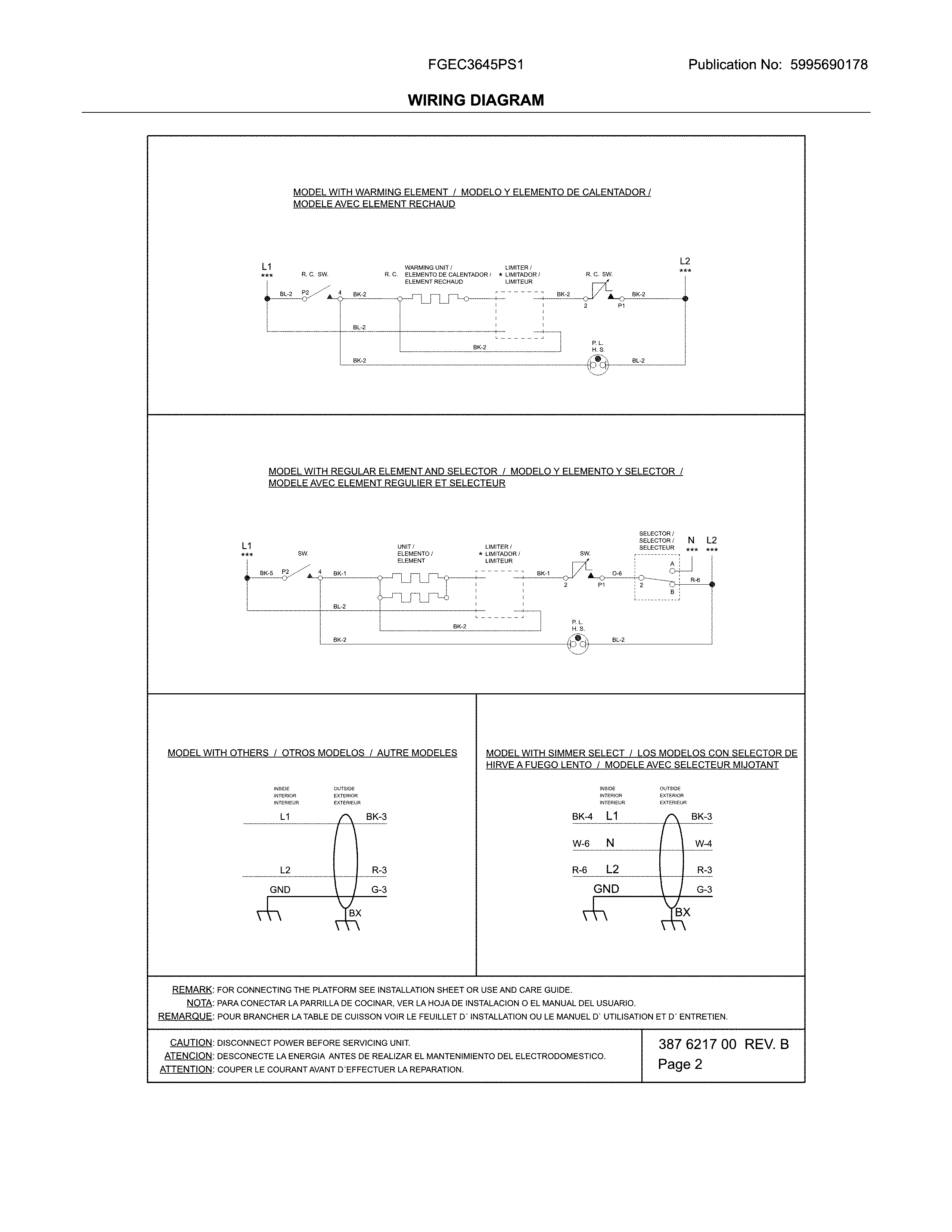 Frigidaire FGEC3645PS1 wiring diagram diagram