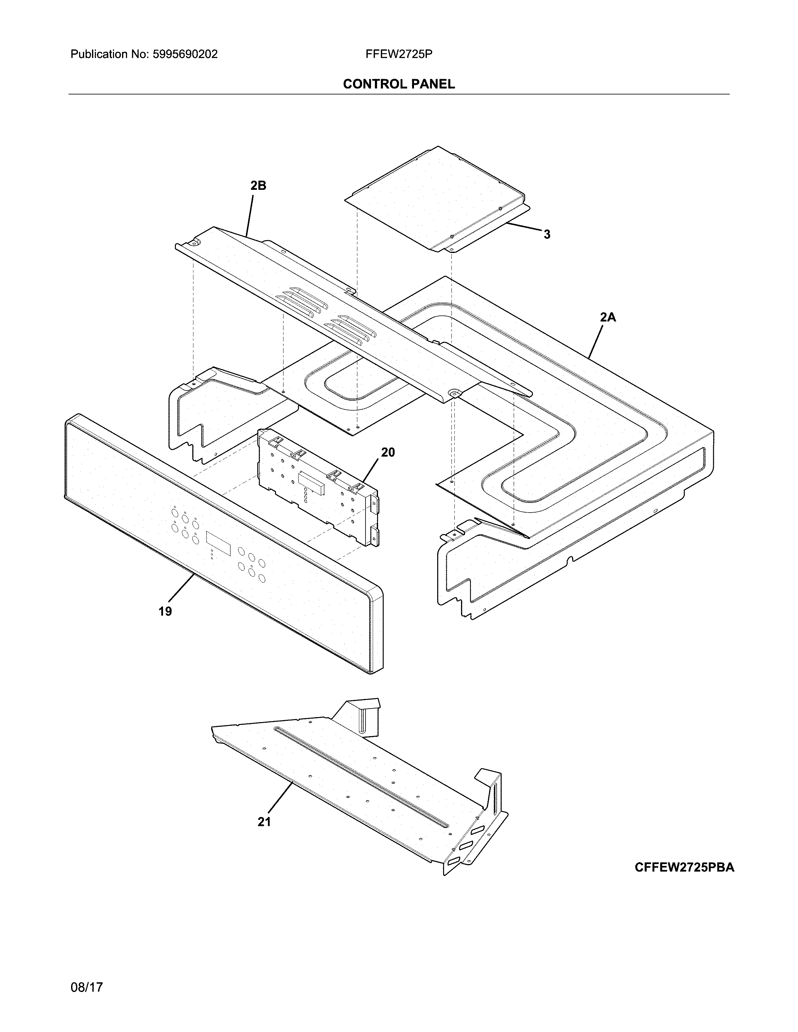 Frigidaire FFEW2725PWE control panel diagram