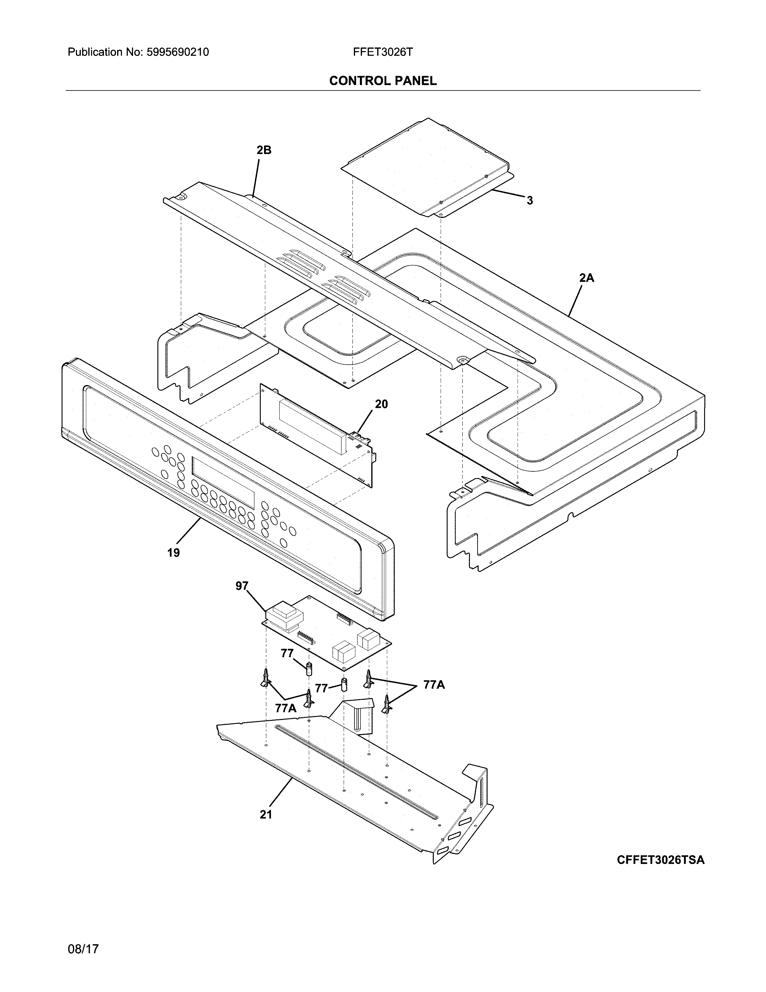 Frigidaire FFET3026TSA control panel diagram