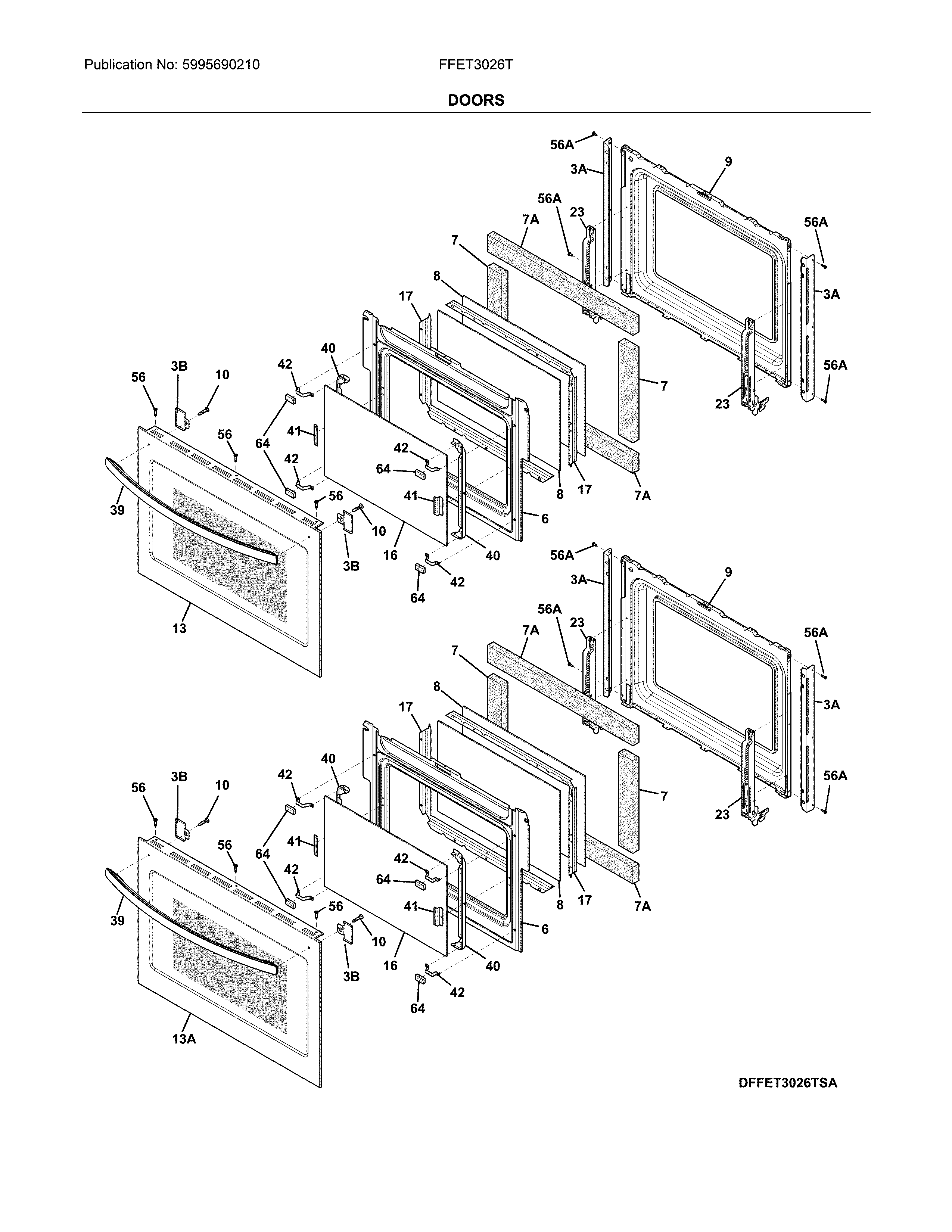Frigidaire FFET3026TSA doors diagram
