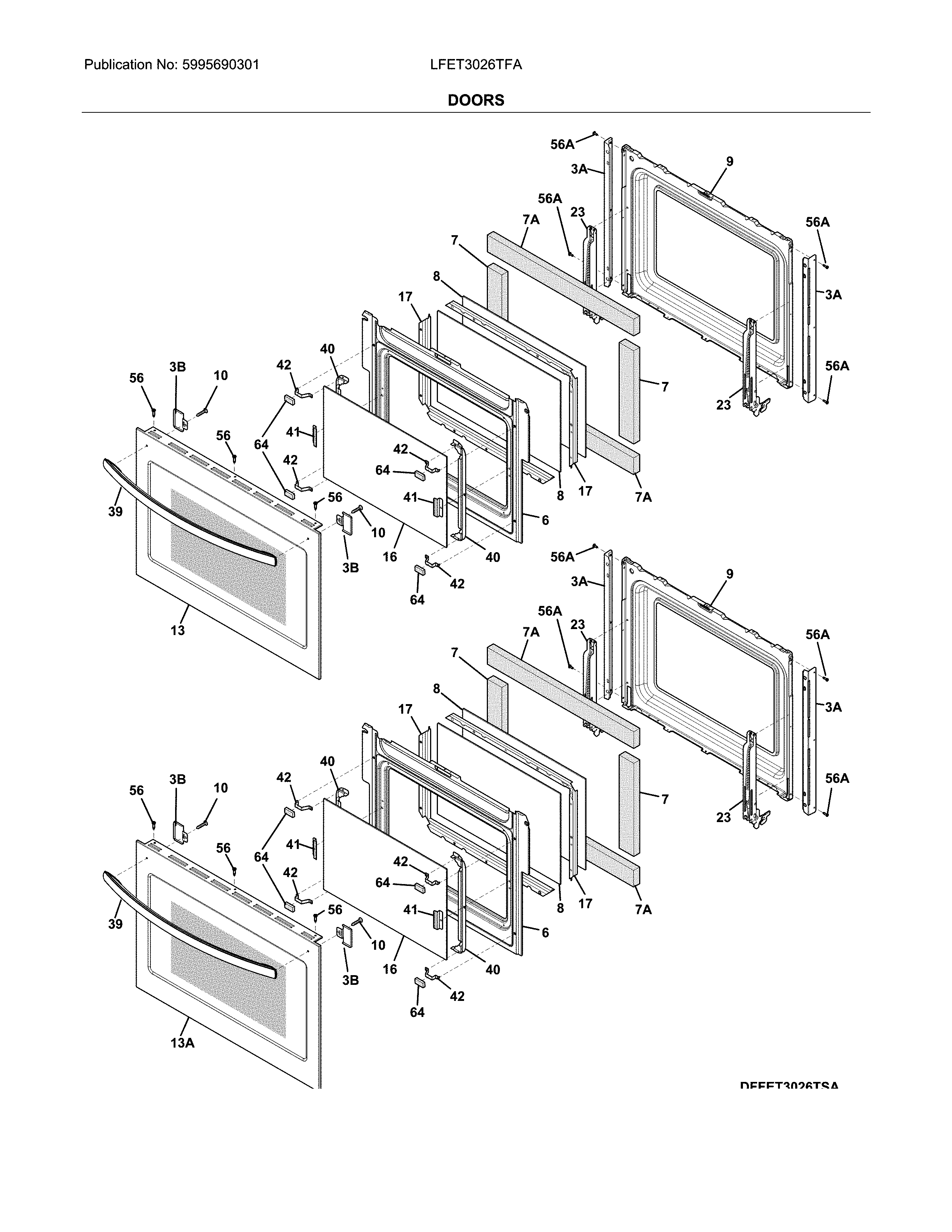 Frigidaire LFET3026TFA doors diagram