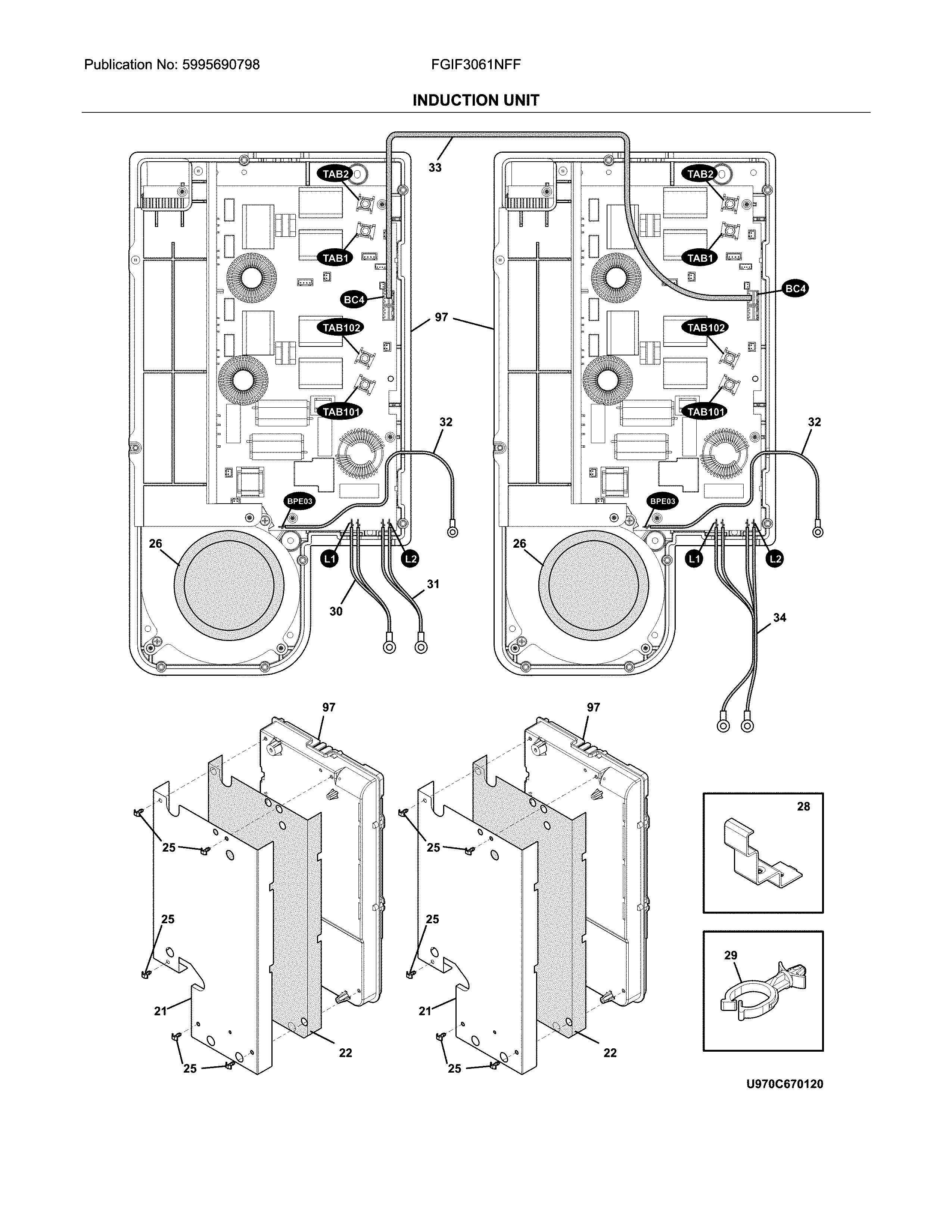 Frigidaire FGIF3061NFF induction unit diagram