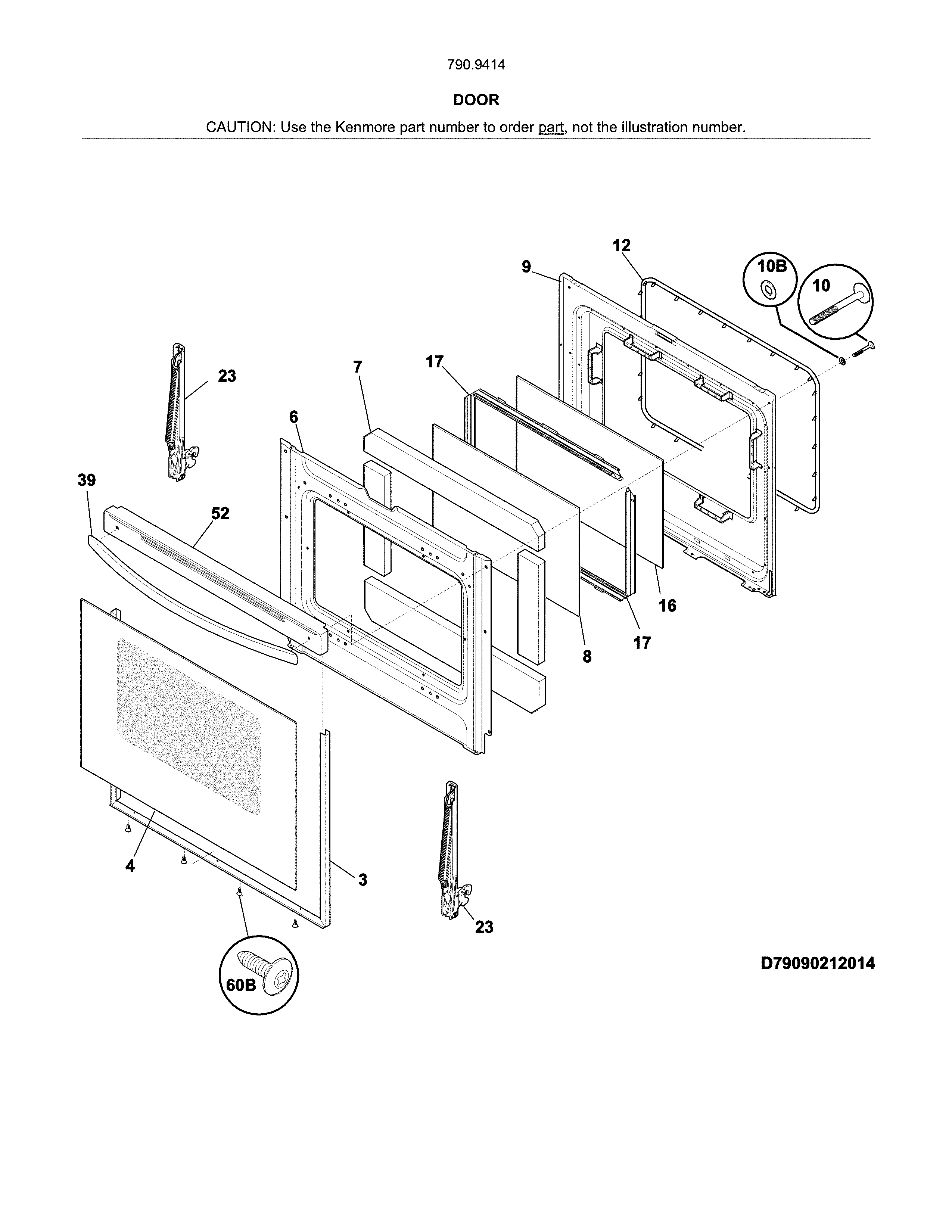 Kenmore 79094142312 door diagram