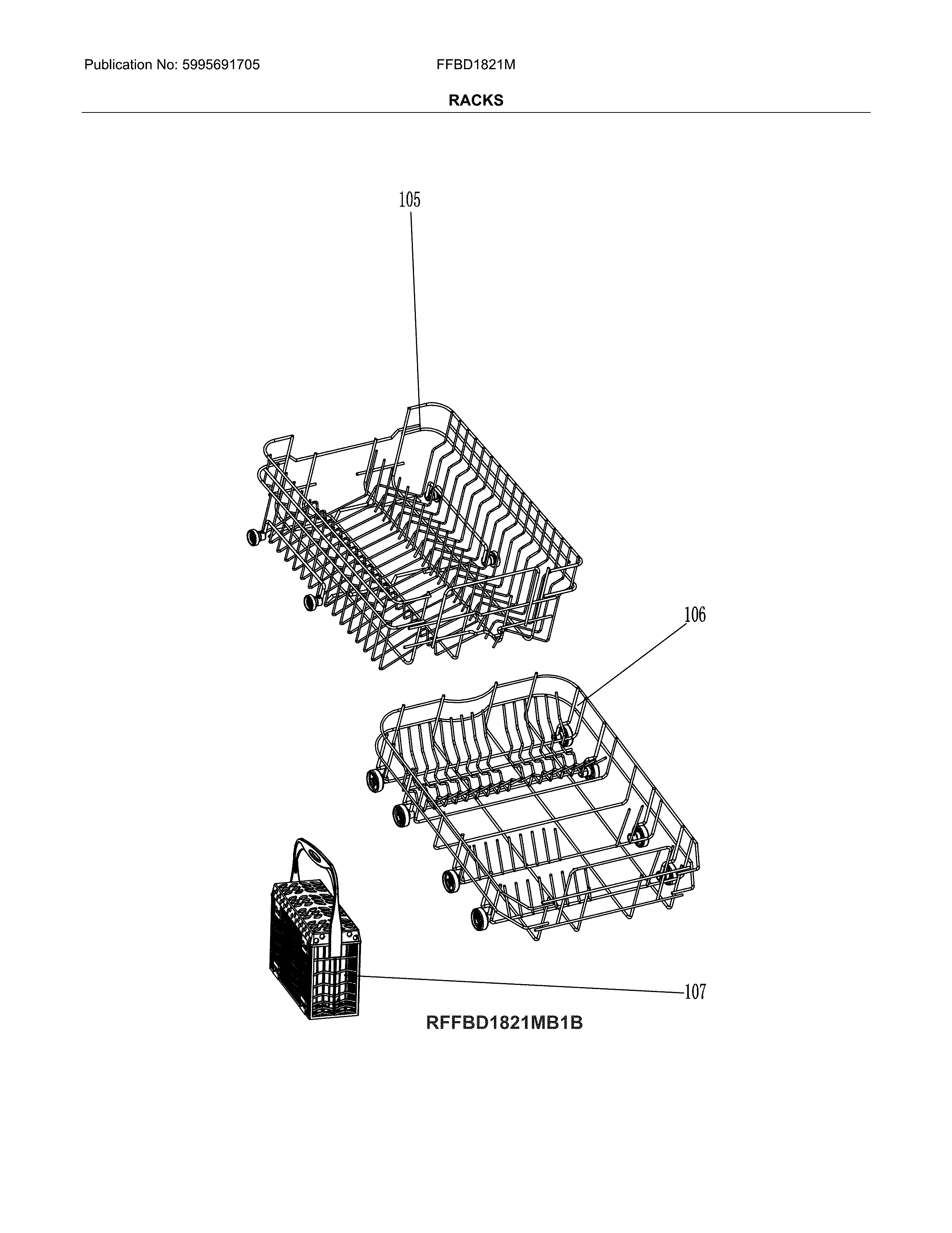 Frigidaire FFBD1821MB1B racks diagram