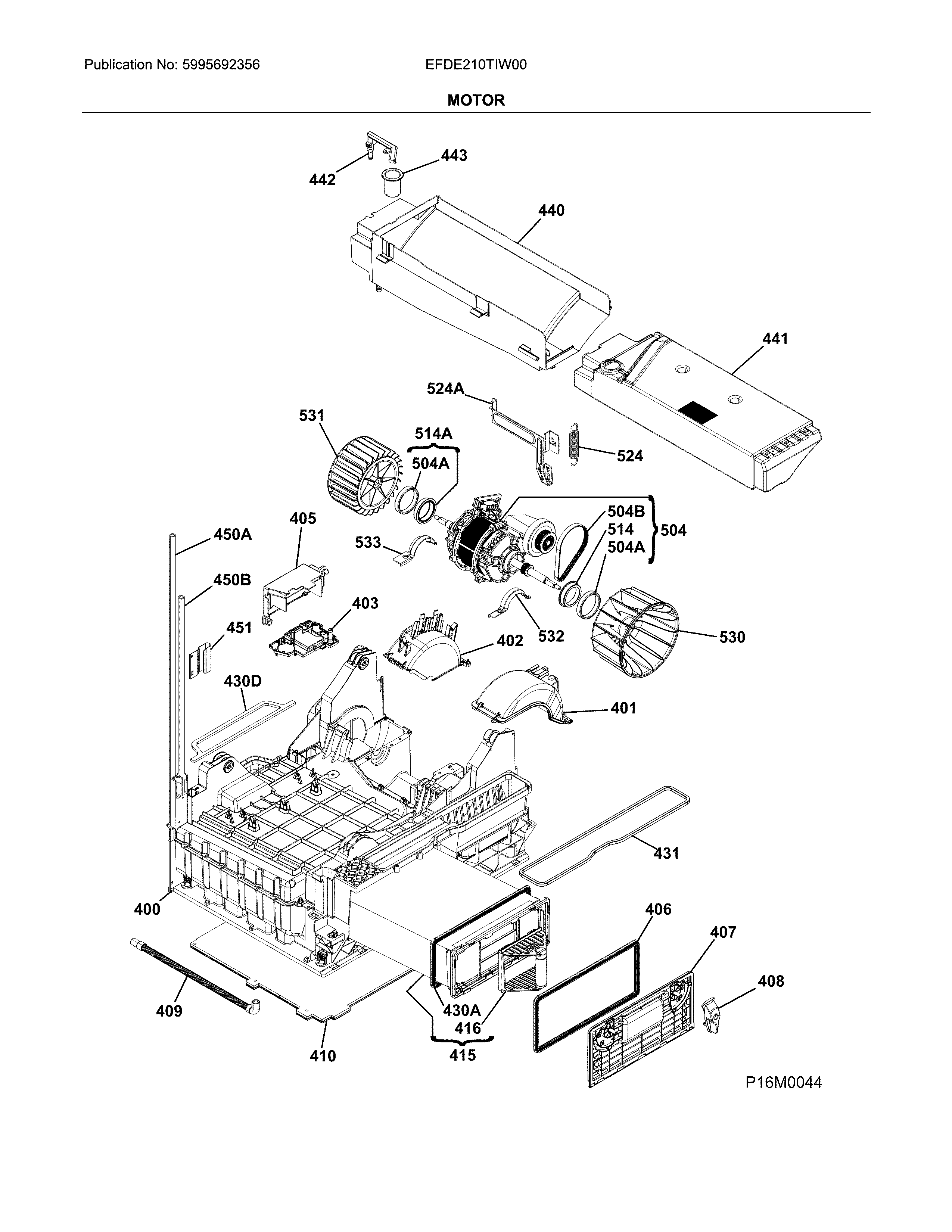 Electrolux EFDE210TIW00 motor diagram