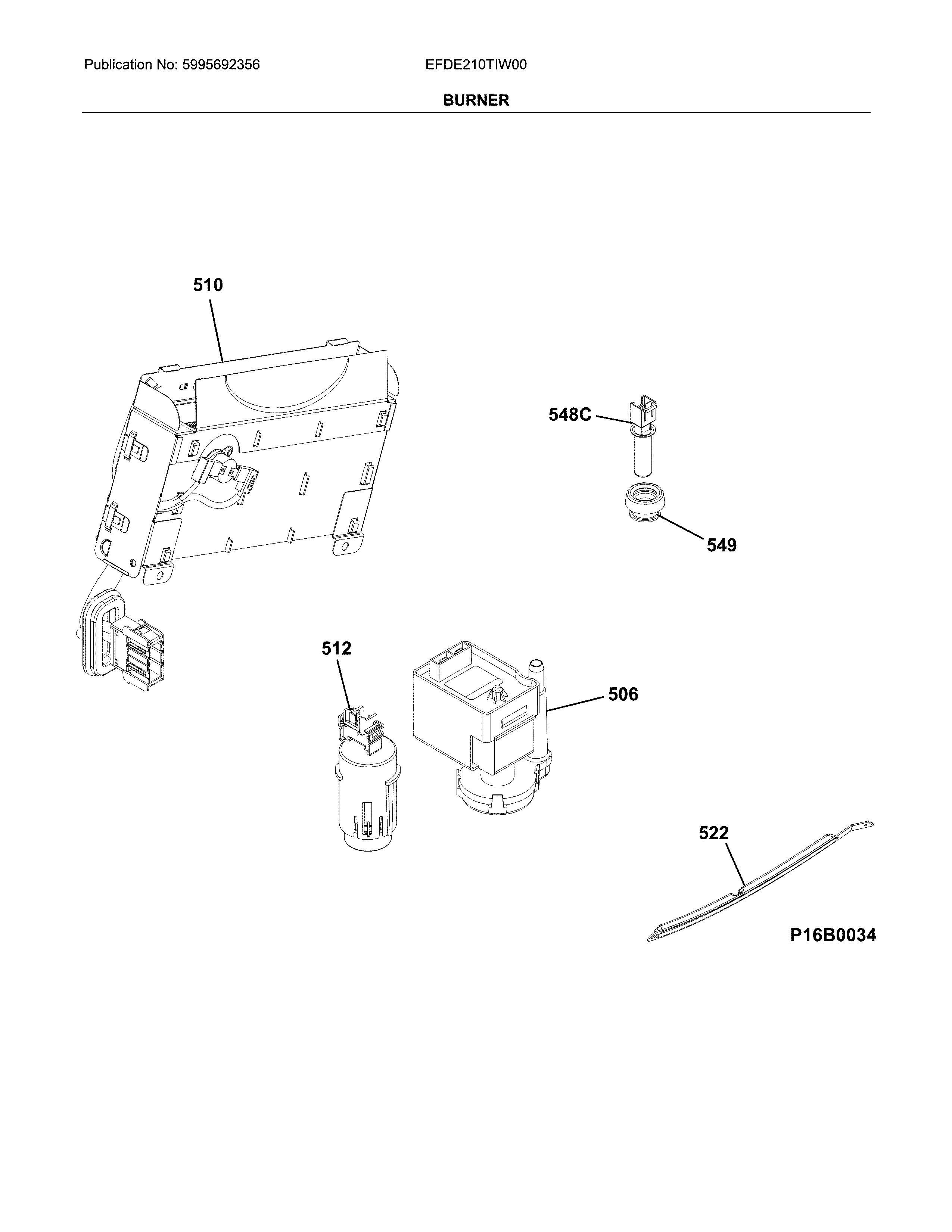 Electrolux EFDE210TIW00 burner diagram