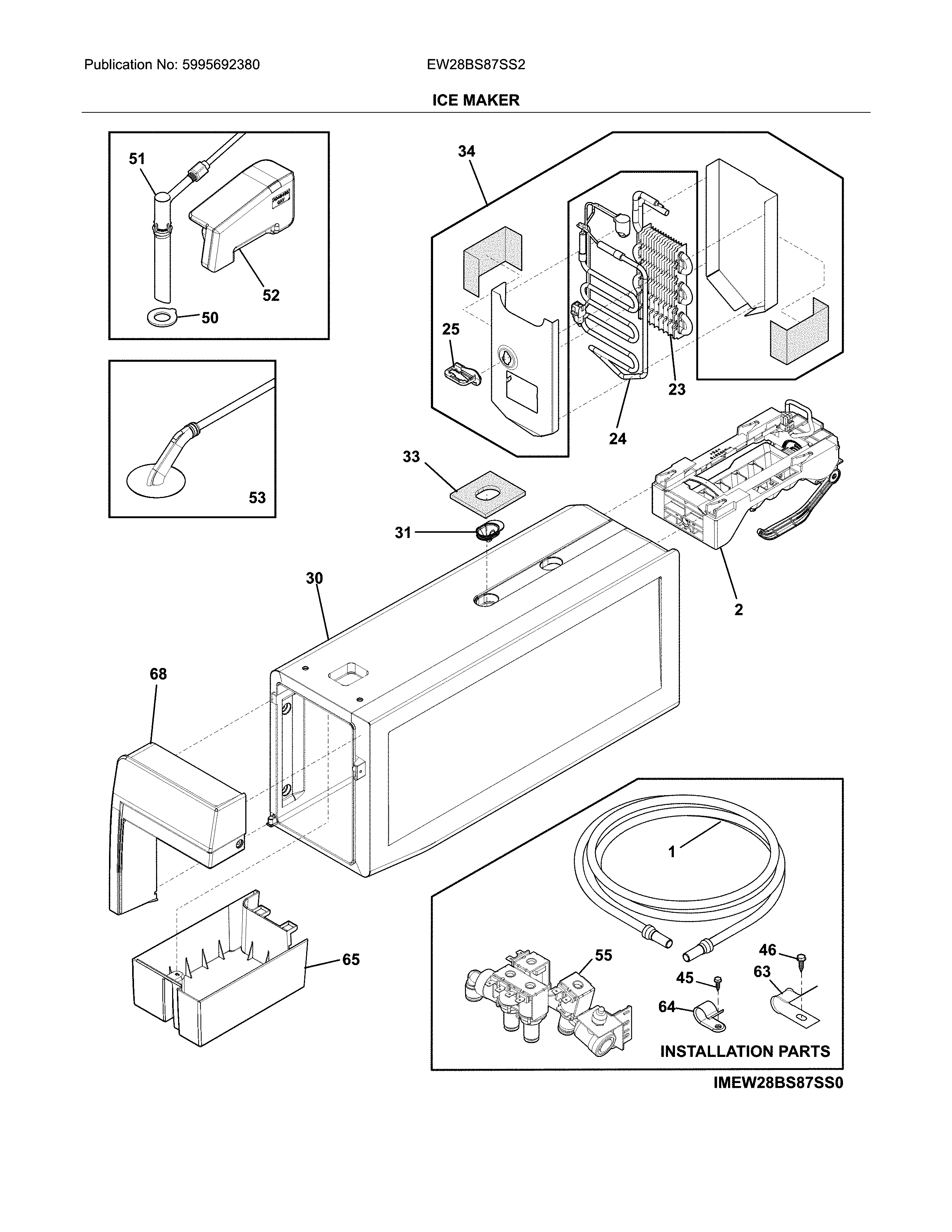Electrolux EW28BS87SS2 ice maker diagram