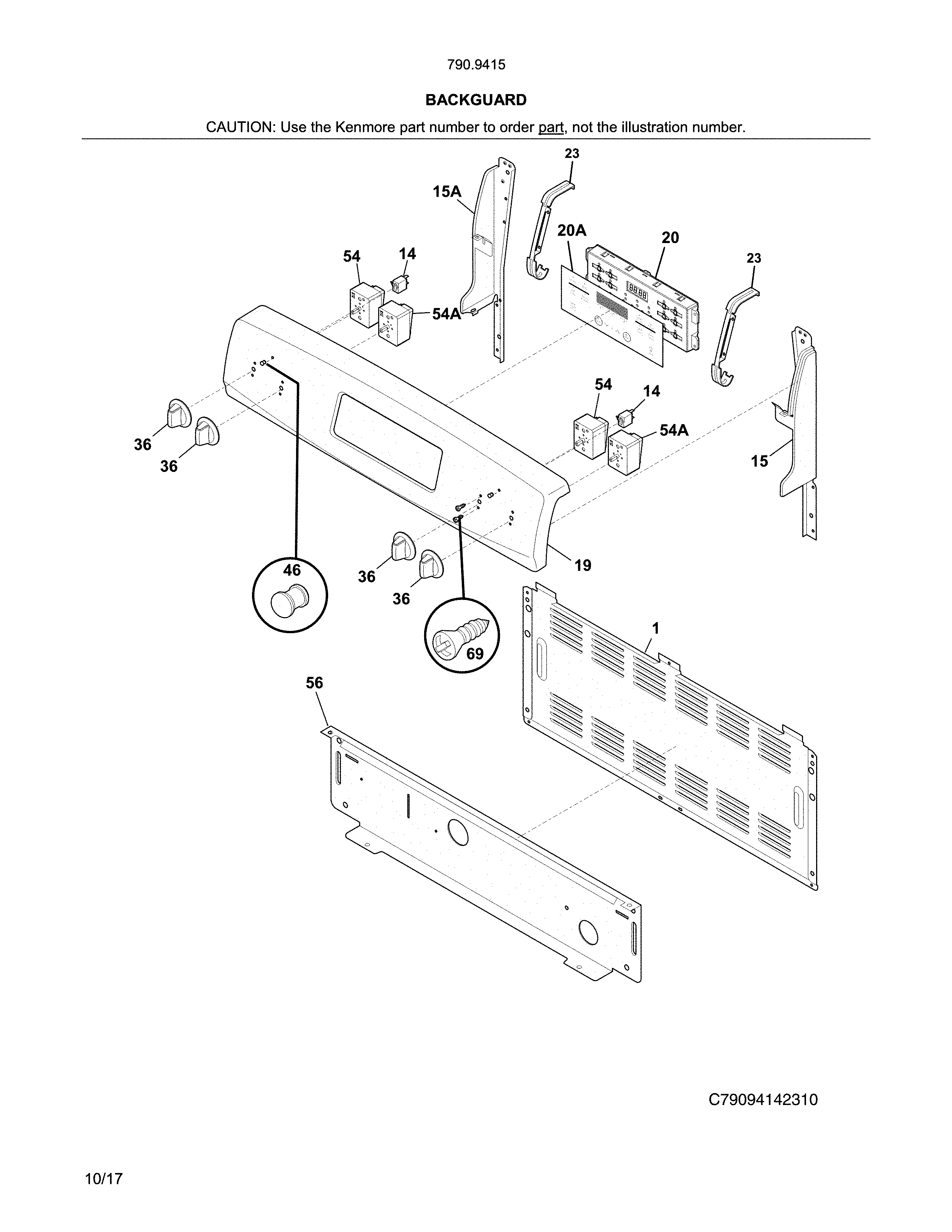 Kenmore 79094152312 backguard diagram