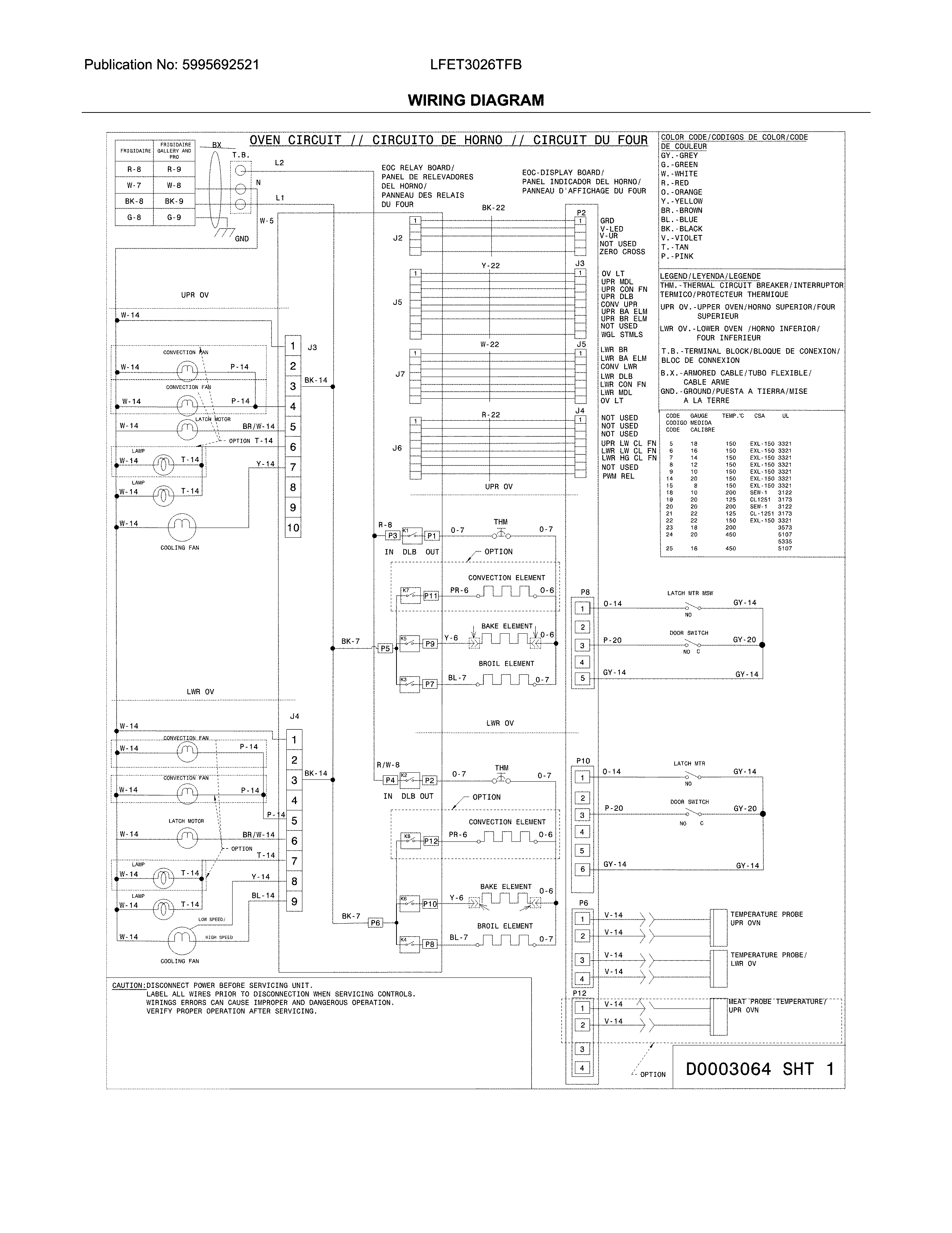 Frigidaire LFET3026TFB wiring diagram diagram