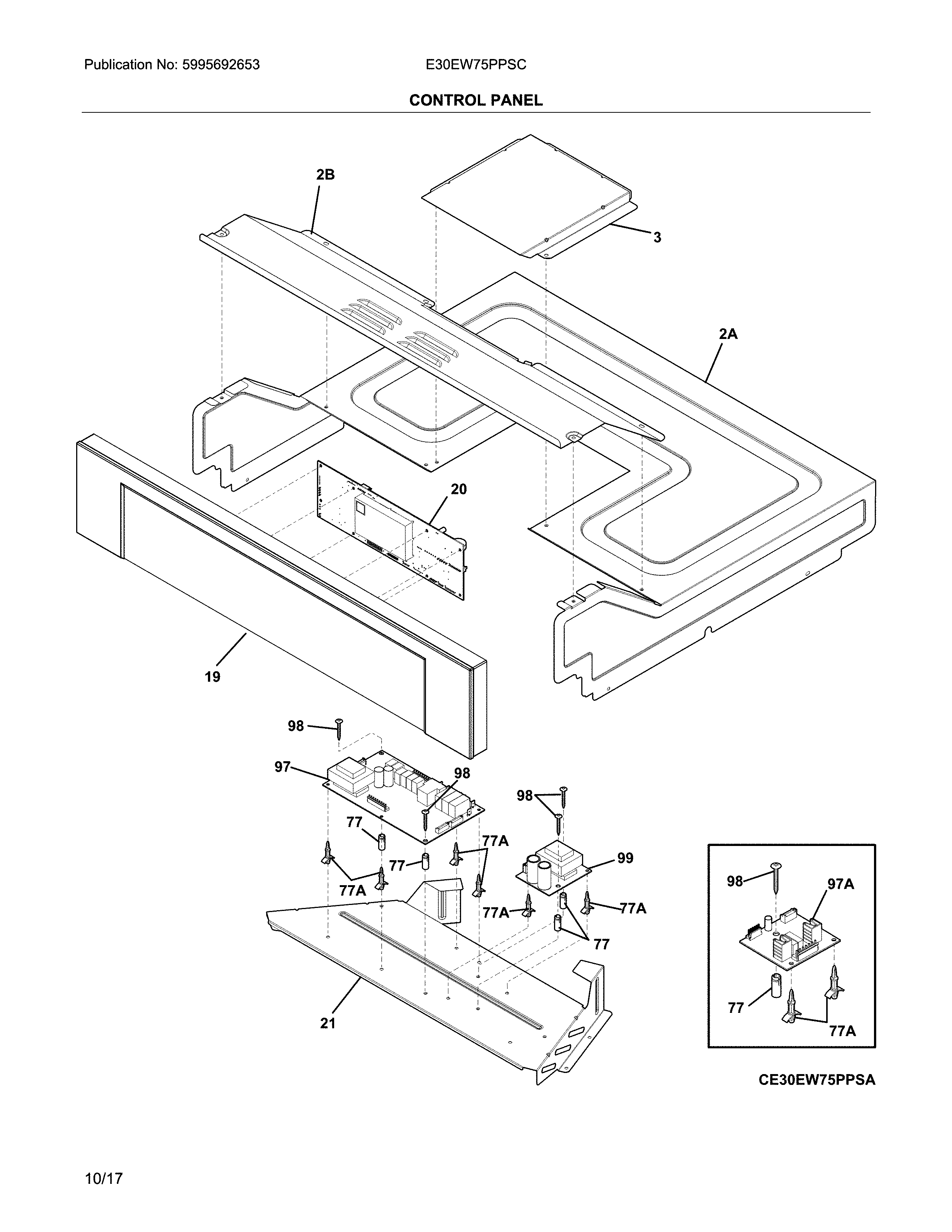 Electrolux E30EW75PPSC control panel diagram