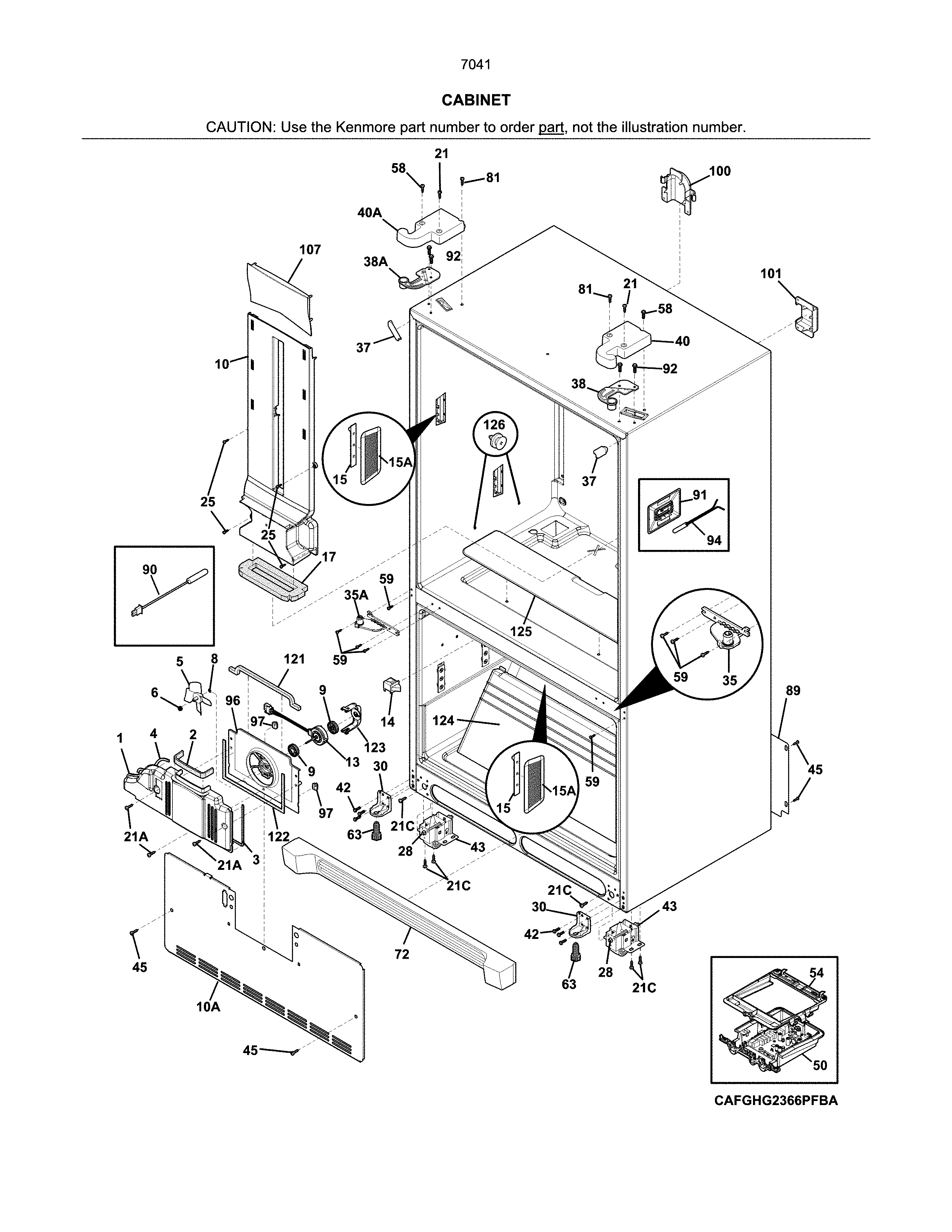 Kenmore 2537041941C cabinet diagram