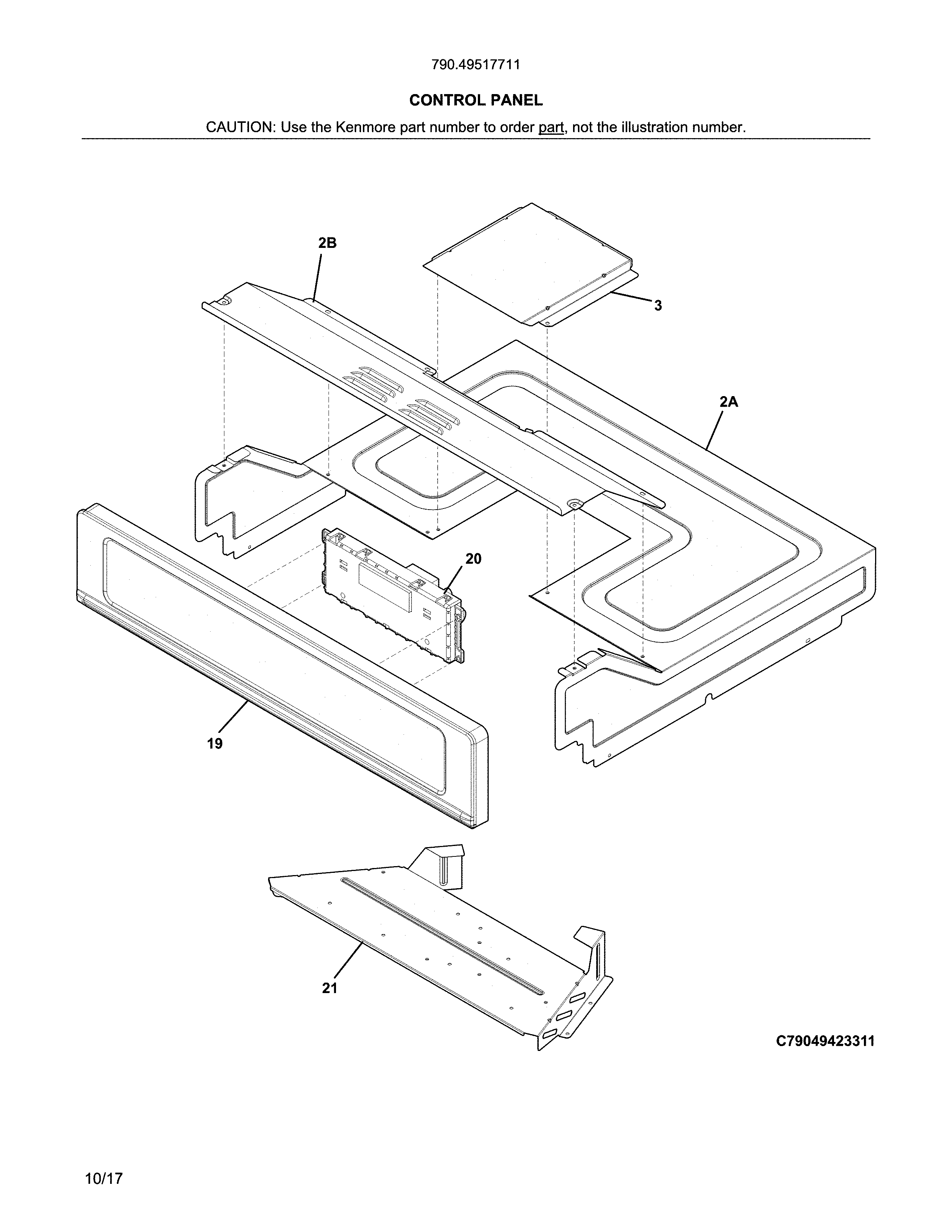 Kenmore 79049517711 control panel diagram